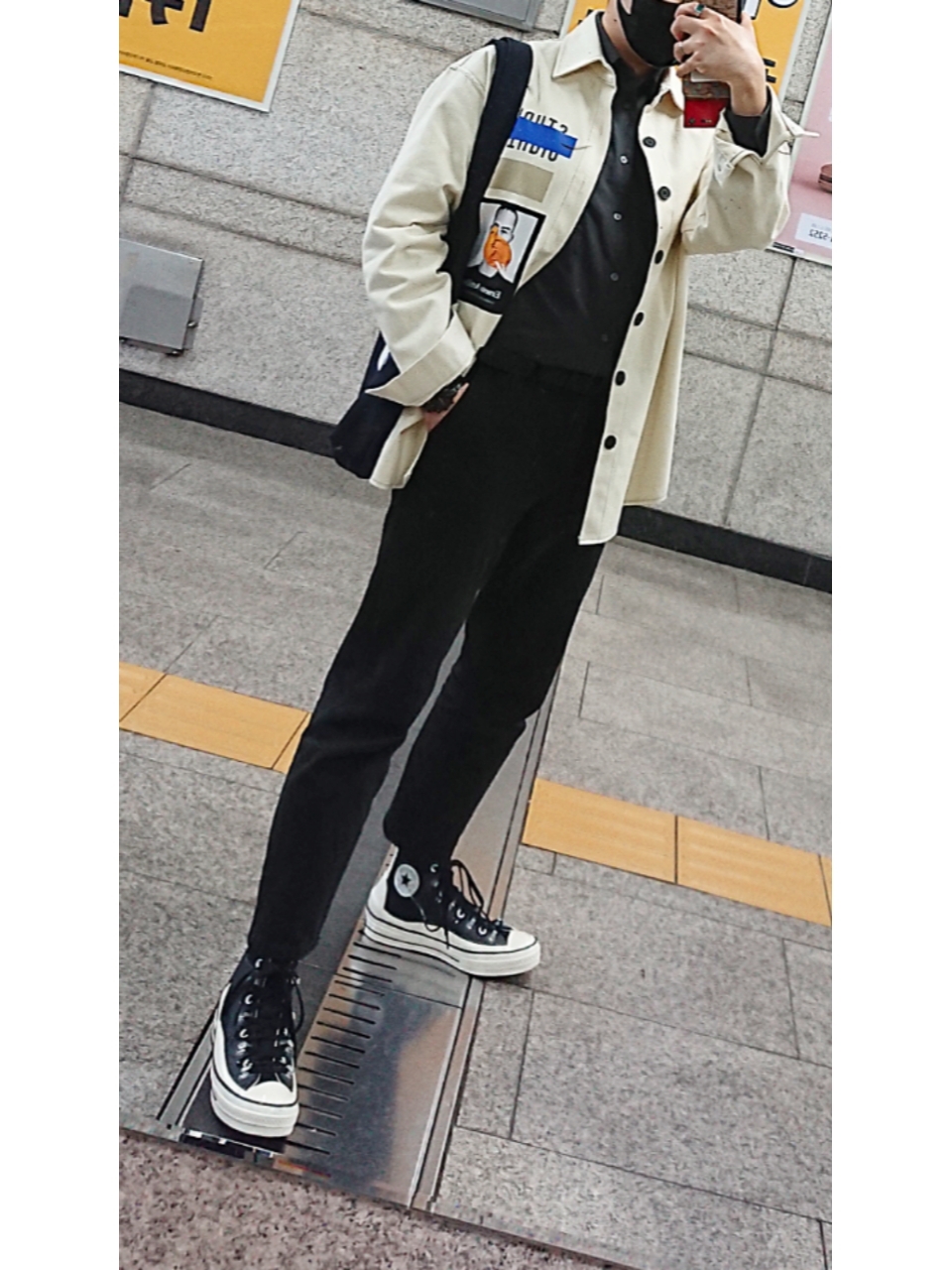 Converse x Kim Jones Chuck 70 Utility Wave High Black 착용 스타일