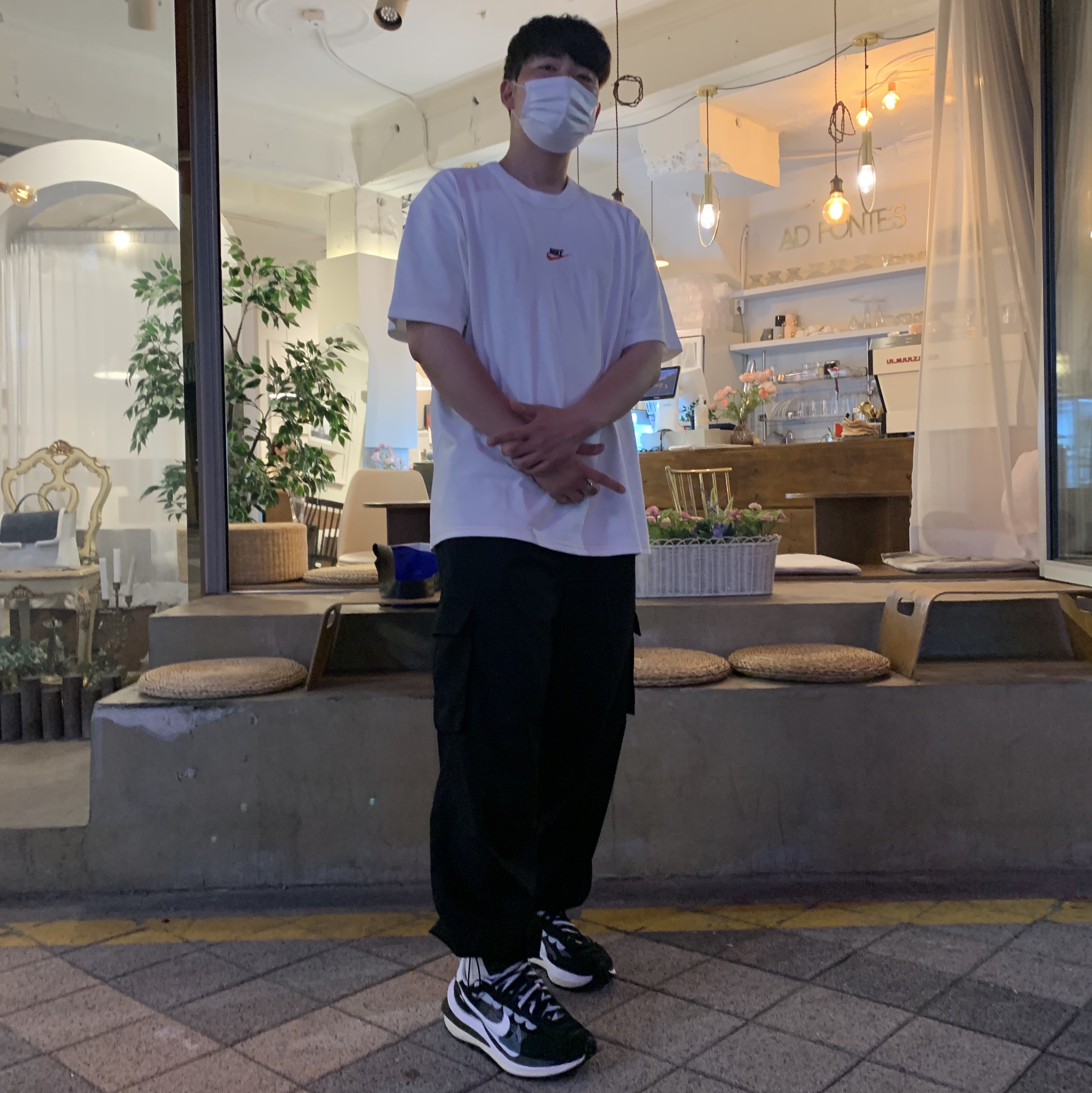 Nike x Sacai VaporWaffle Black White 착용 스타일
