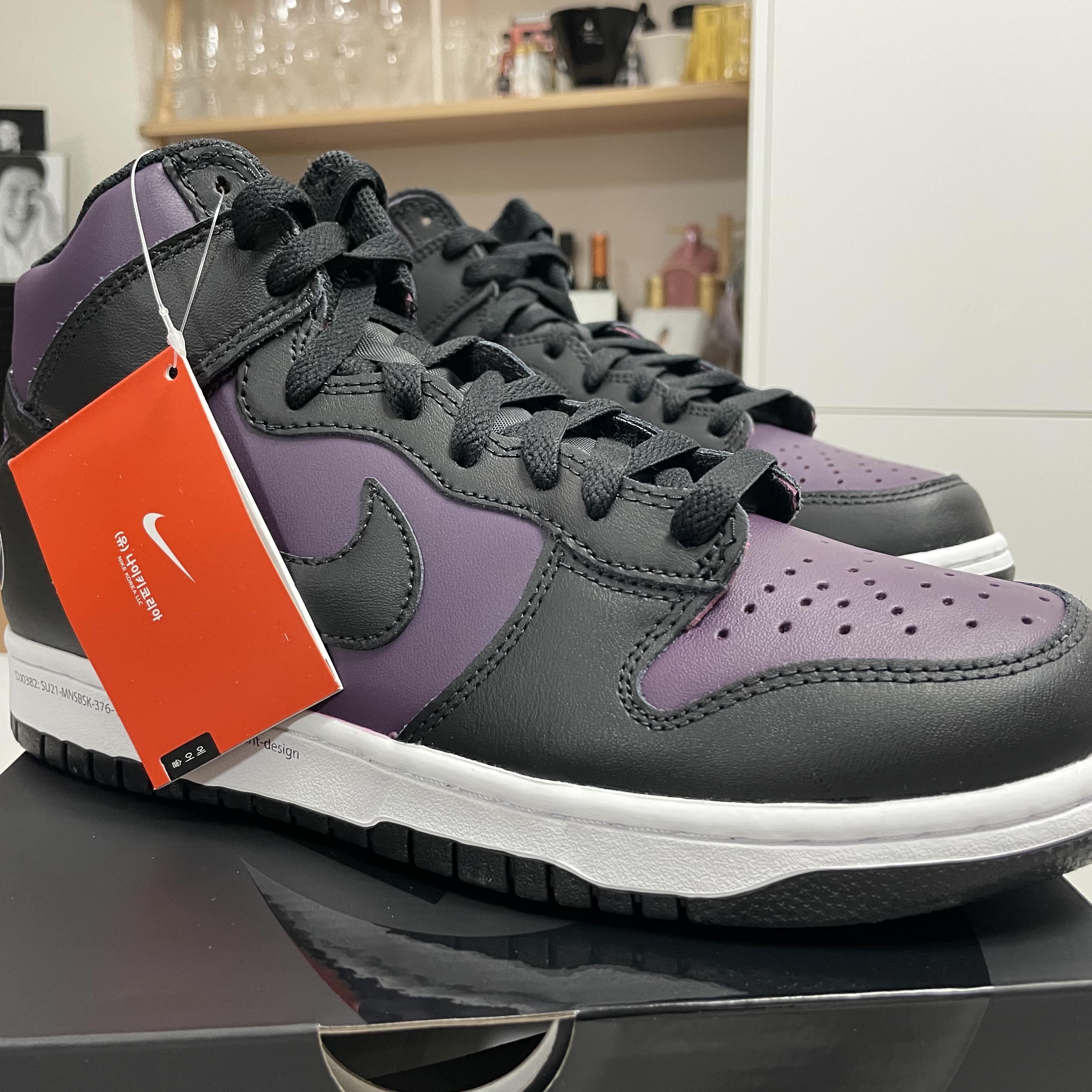 Nike x Fragment Dunk High Black 착용 스타일 - 2