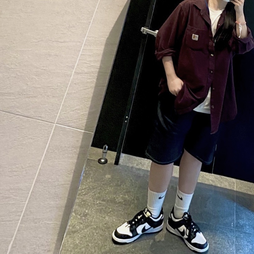 (GS) Nike Dunk Low Black, (W) Nike Dunk Low Black 착용 스타일