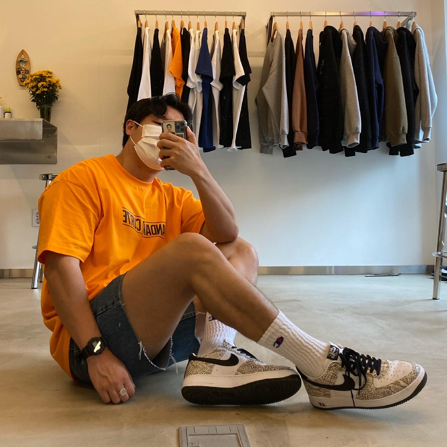 Nike Air Force 1 Low Retro Cocoa Snake 2018 착용 스타일 - 4