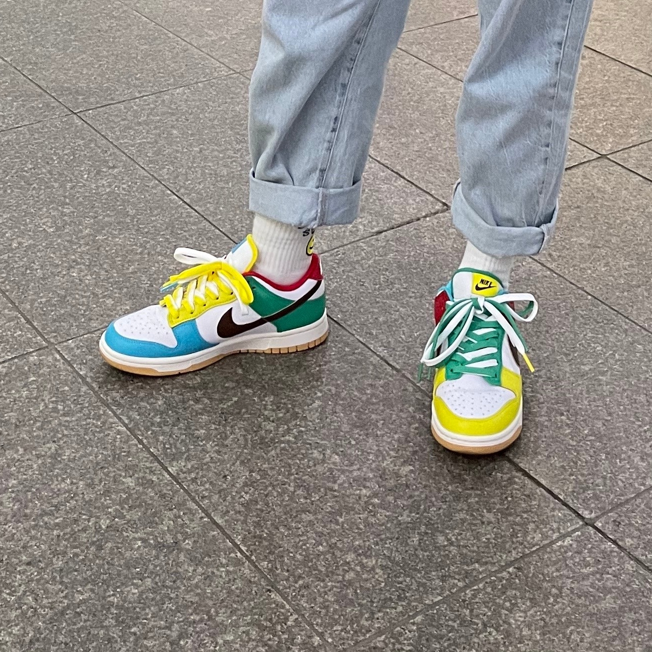 Nike Dunk Low SE Free.99 White 착용 스타일 - 3