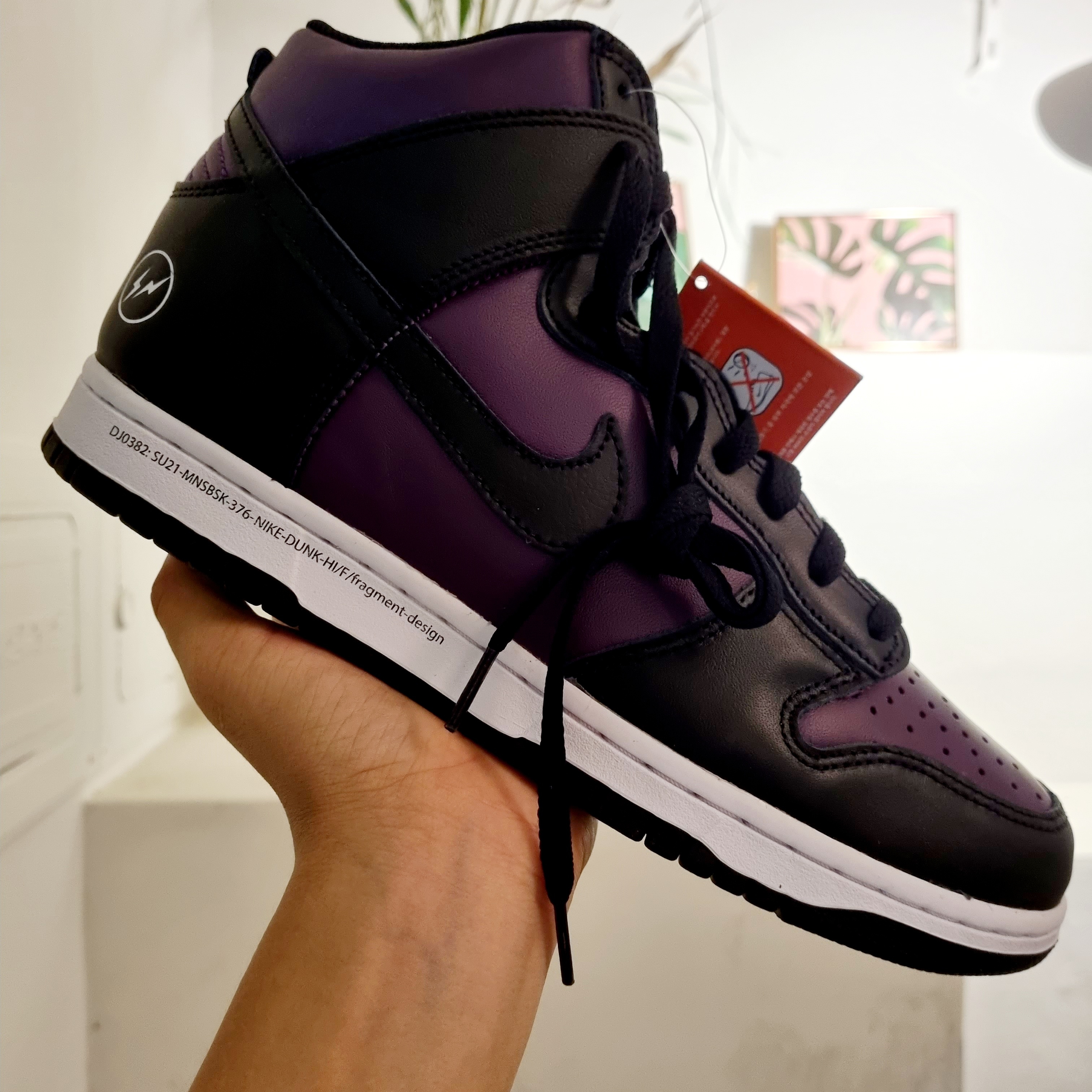 Nike Dunk Low Retro Black, Nike x Fragment Dunk High Black 착용 스타일 - 2