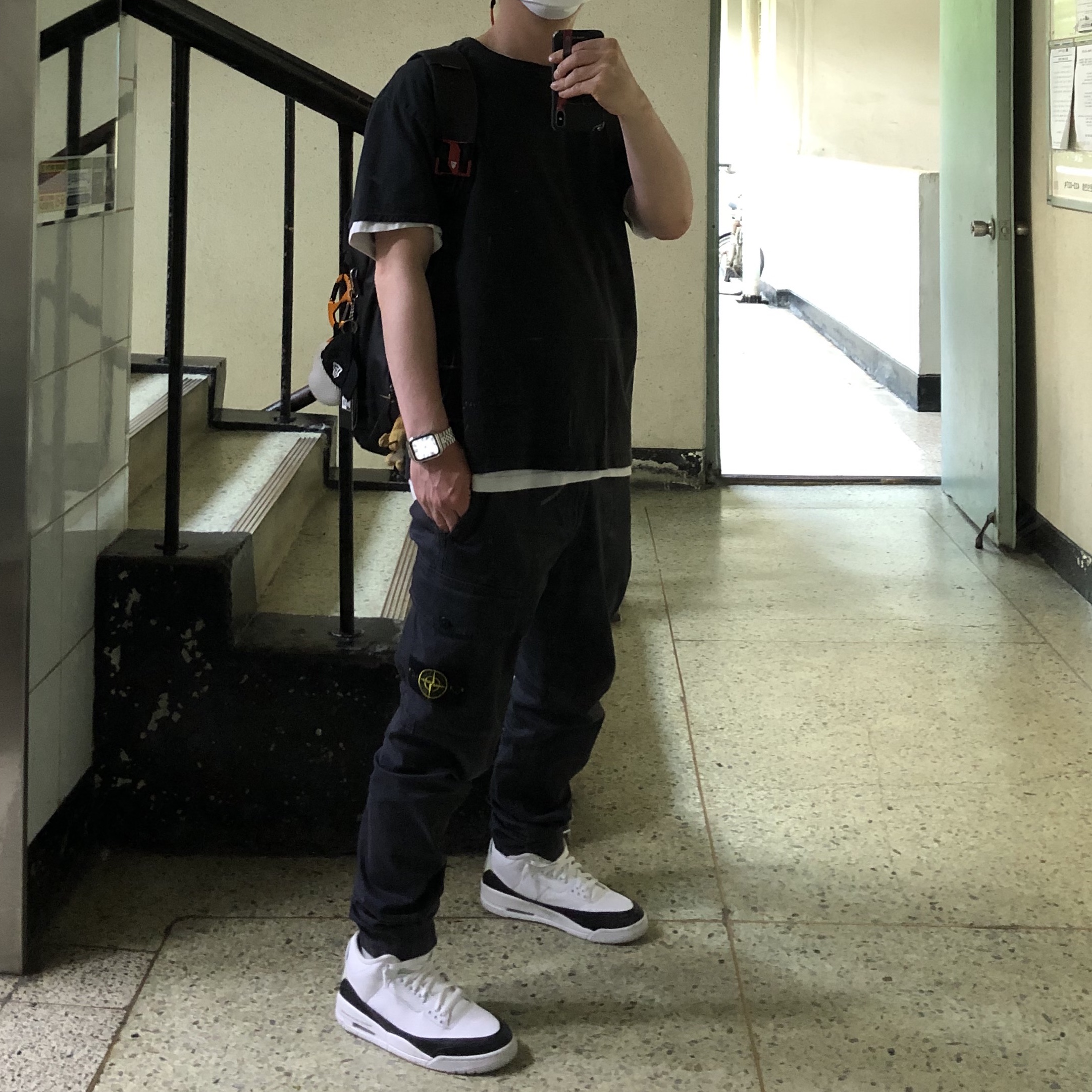 Jordan 3 x Fragment Retro SP White Black 착용 스타일