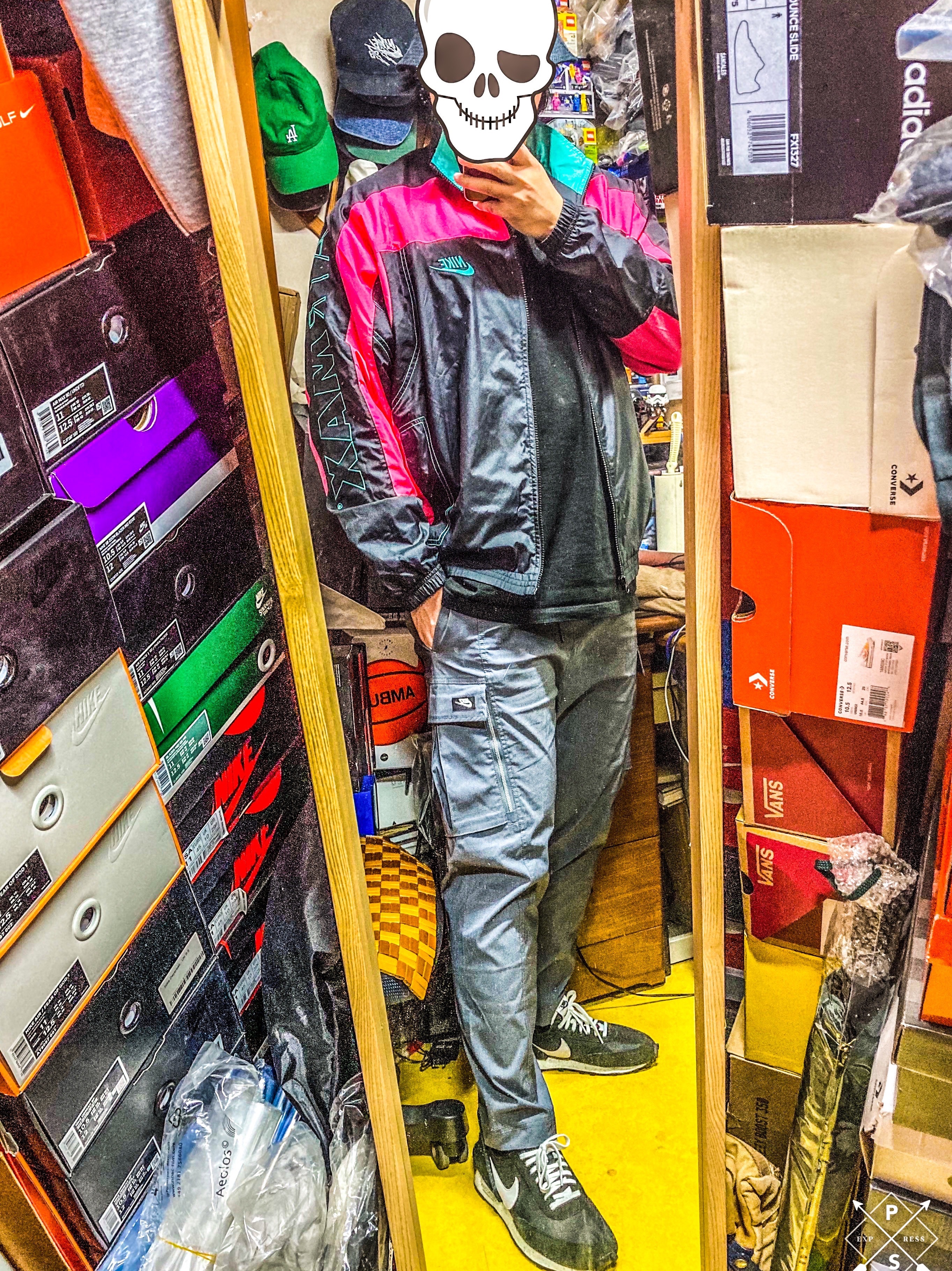 Nike x Atmos NRG Vintage PTHWK Track Jacket Black, Nike x Undercover Daybreak Black 착용 스타일