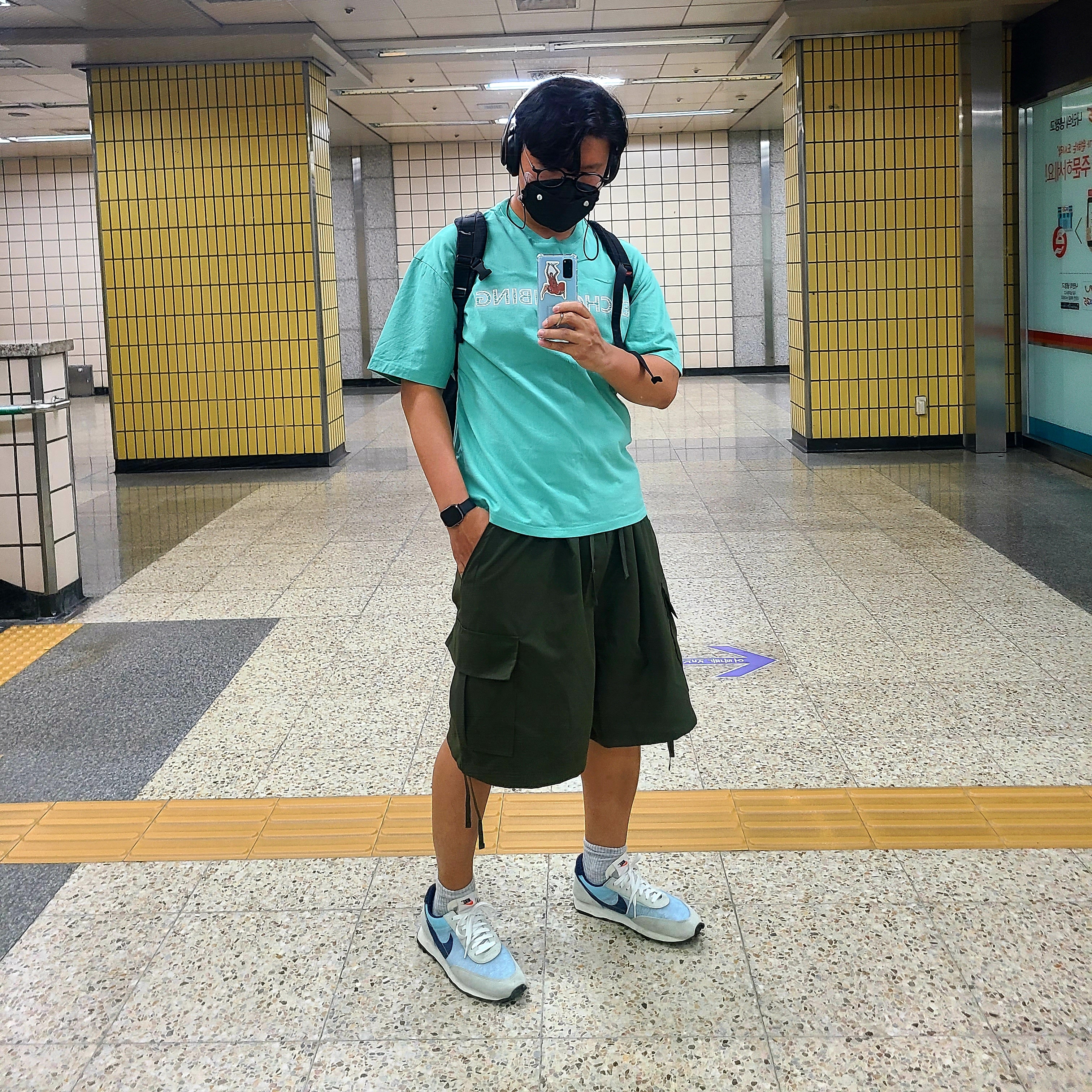 Nike Daybreak SP Teal Tint Midnight Navy 착용 스타일