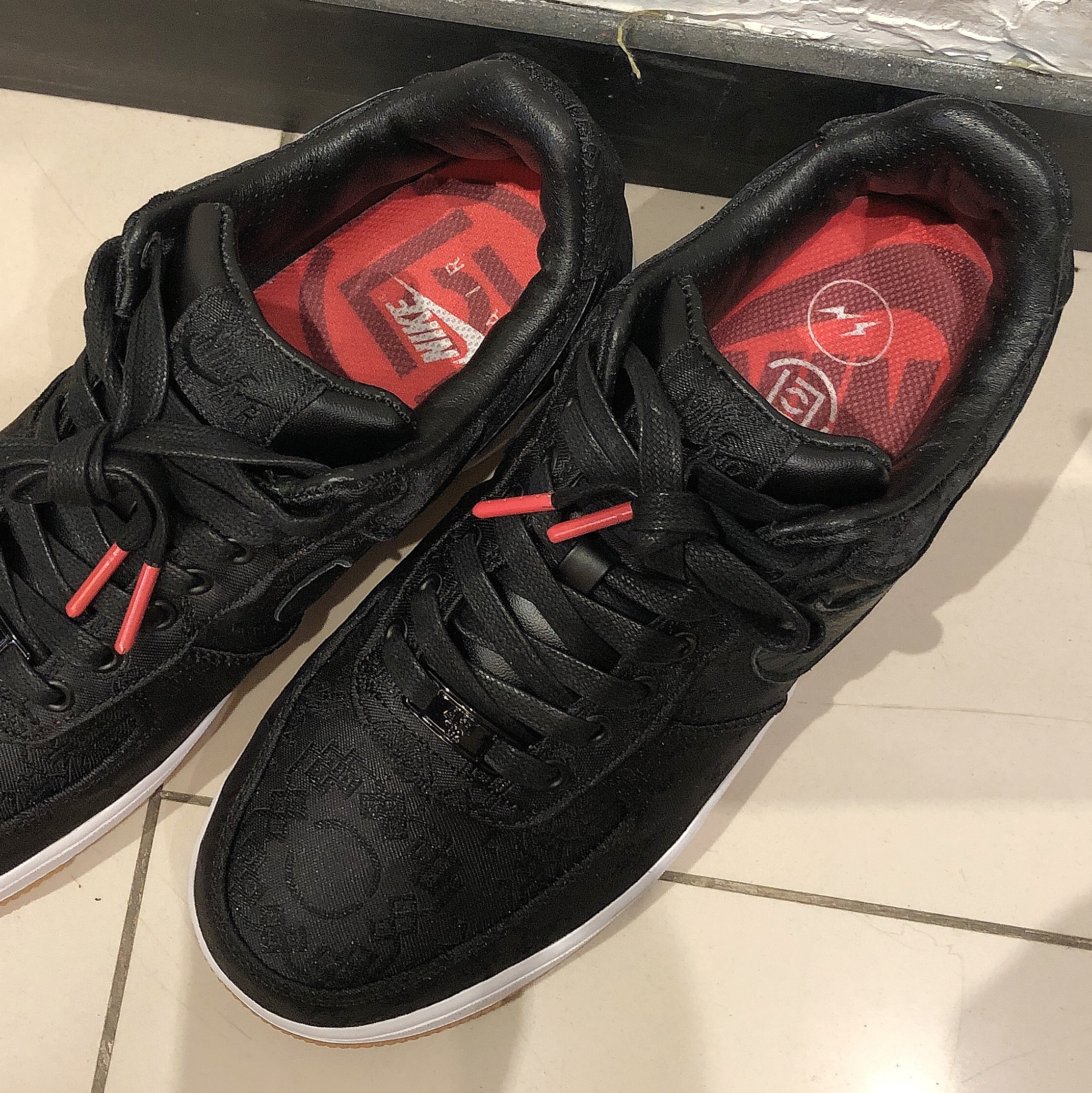 Nike x Clot x Fragment Air Force 1 Low Black Silk 착용 스타일 - 2