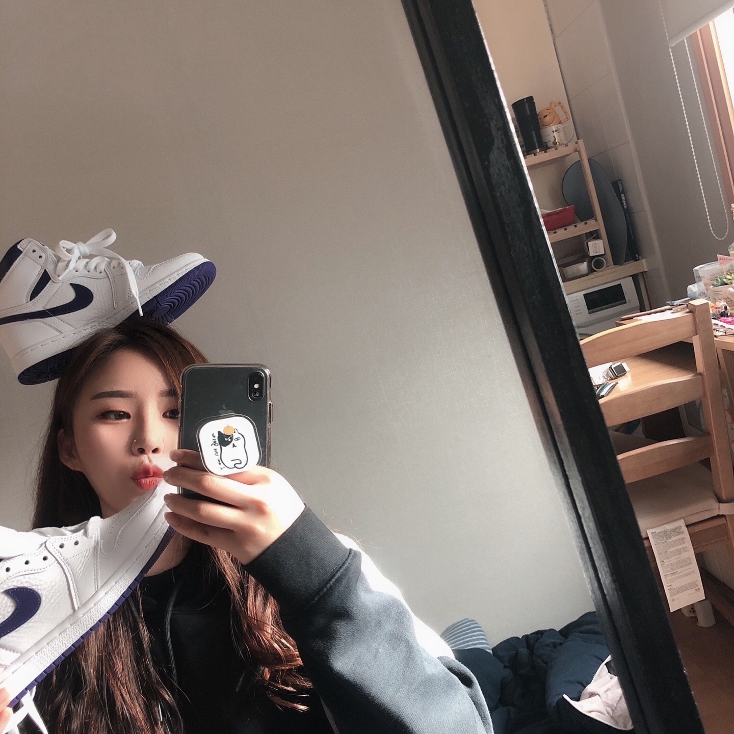(W) Jordan 1 High OG Court Purple 착용 스타일