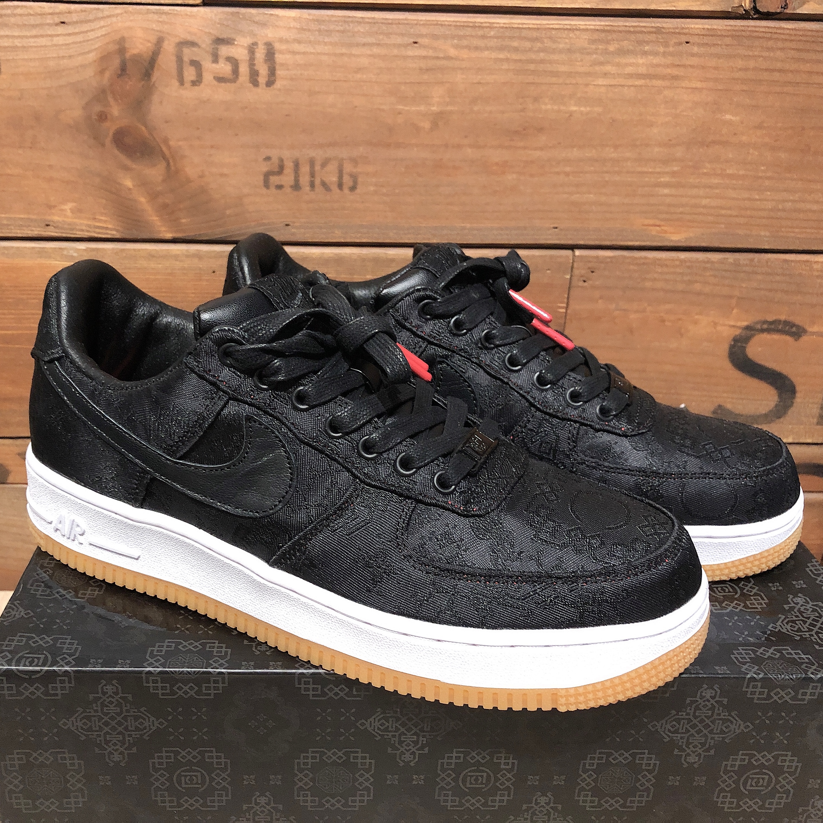 Nike x Clot x Fragment Air Force 1 Low Black Silk 착용 스타일 - 3