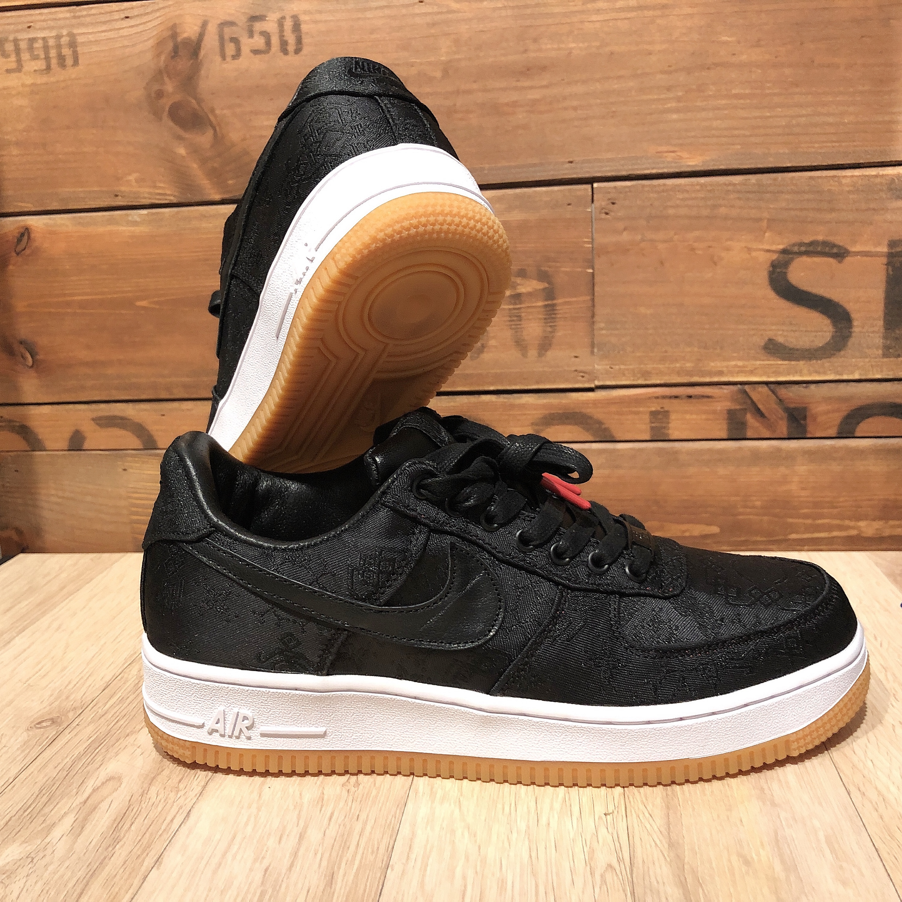 Nike x Clot x Fragment Air Force 1 Low Black Silk 착용 스타일 - 1