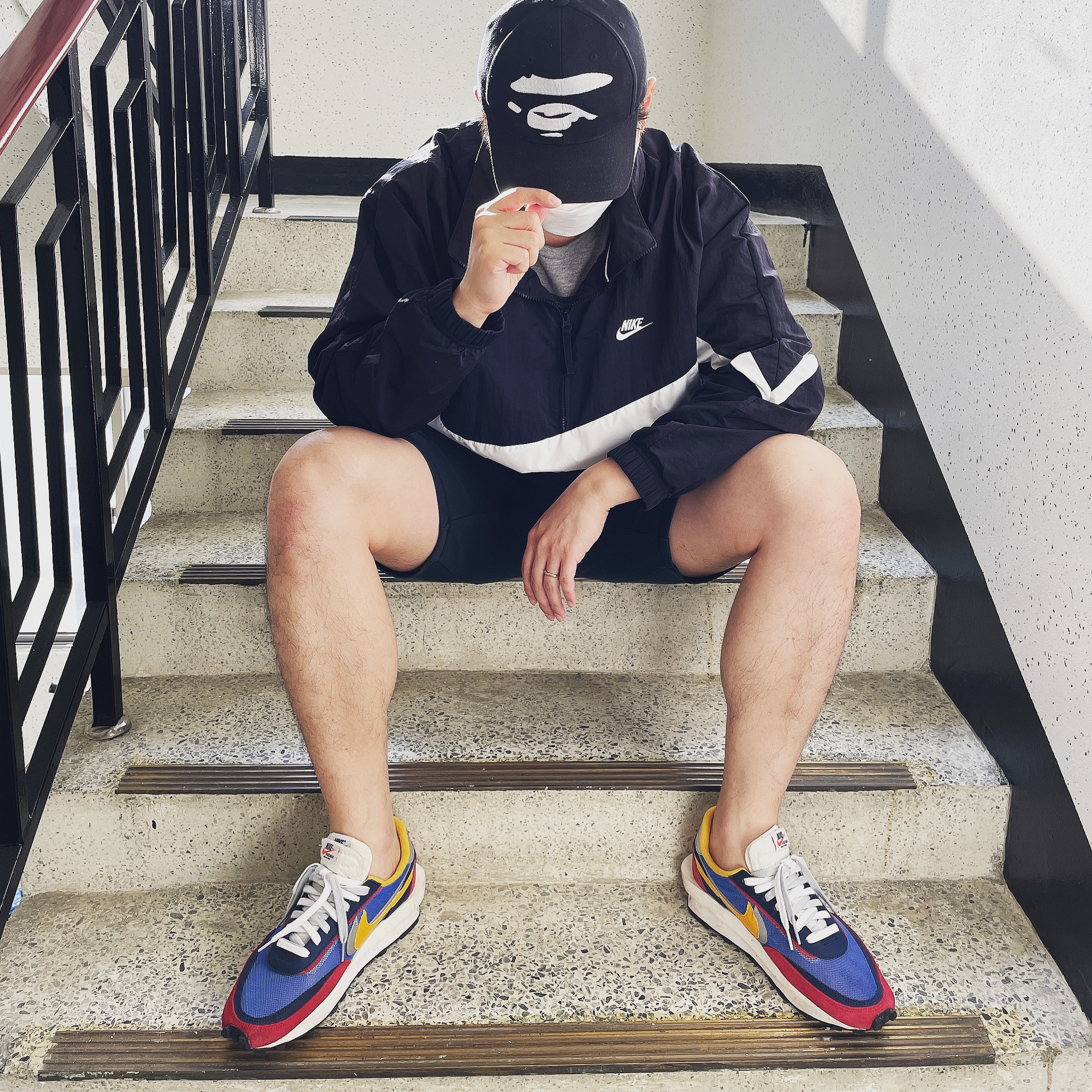 Nike x Sacai LDWaffle Blue Multi 착용 스타일