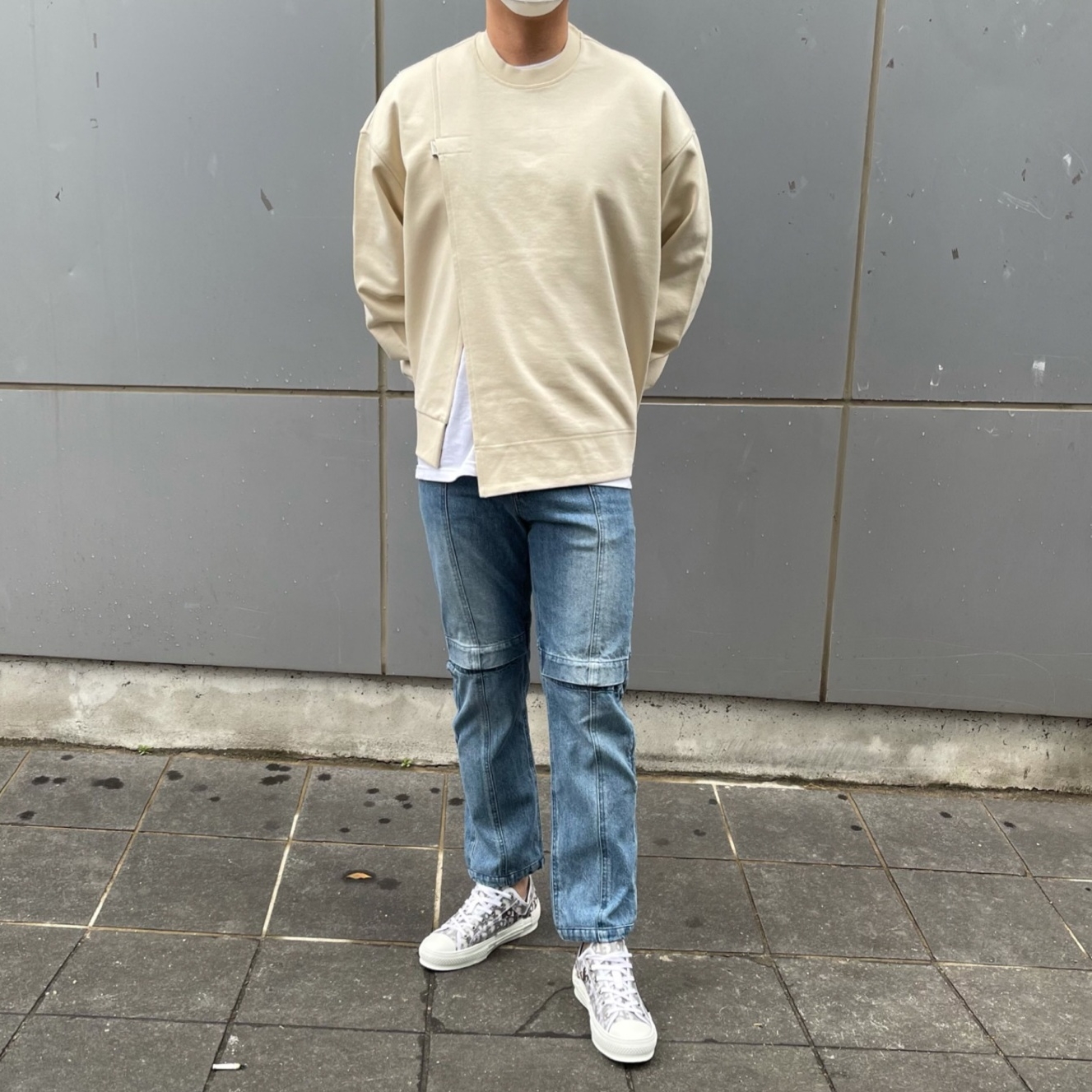 Dior B23 Low Dior Oblique White & Black 착용 스타일