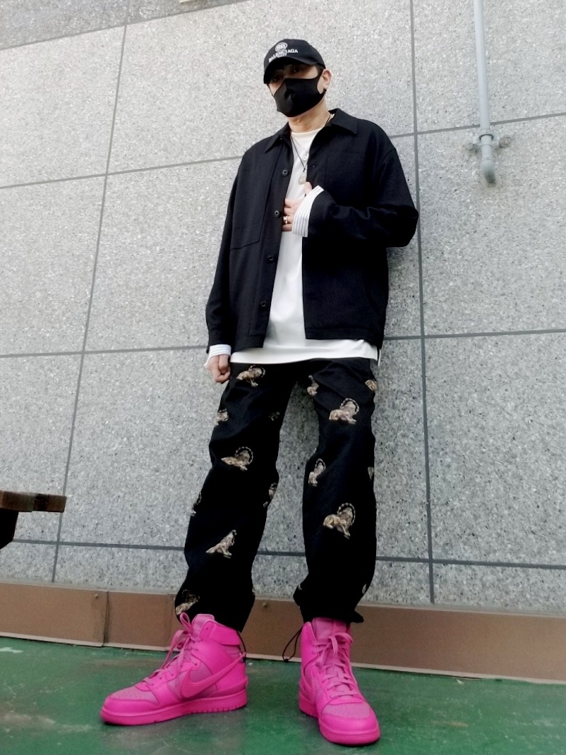 Nike x Ambush Dunk High Cosmic Fuchsia 착용 스타일 - 2