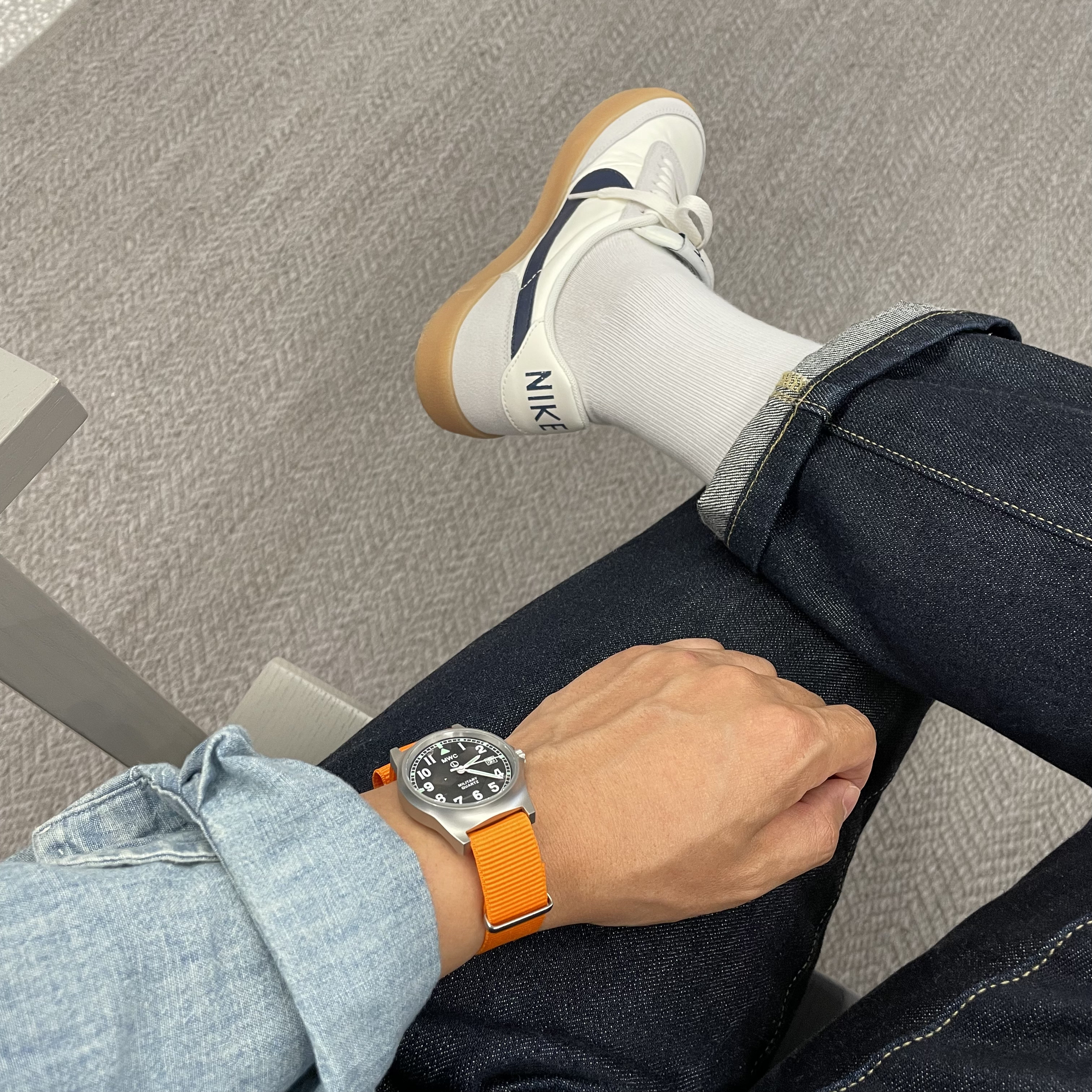 Nike x J.Crew Killshot 2 Sail Midnight Navy 착용 스타일