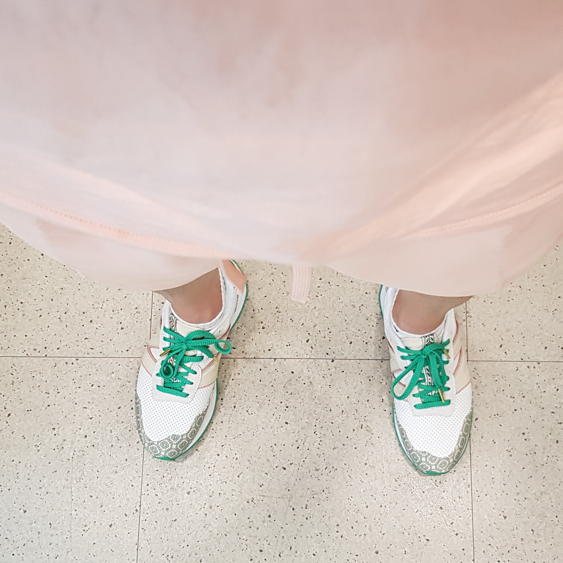 New Balance x Casablanca 237 Idealist Monogram White Green 착용 스타일