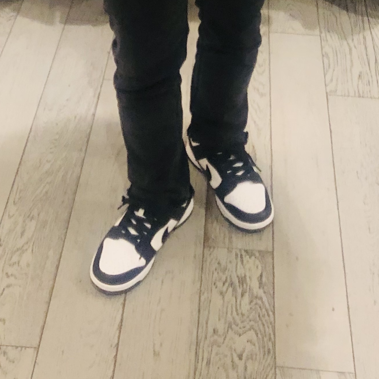 Nike Dunk Low Retro Black, (W) Nike Dunk Low Black 착용 스타일 - 2