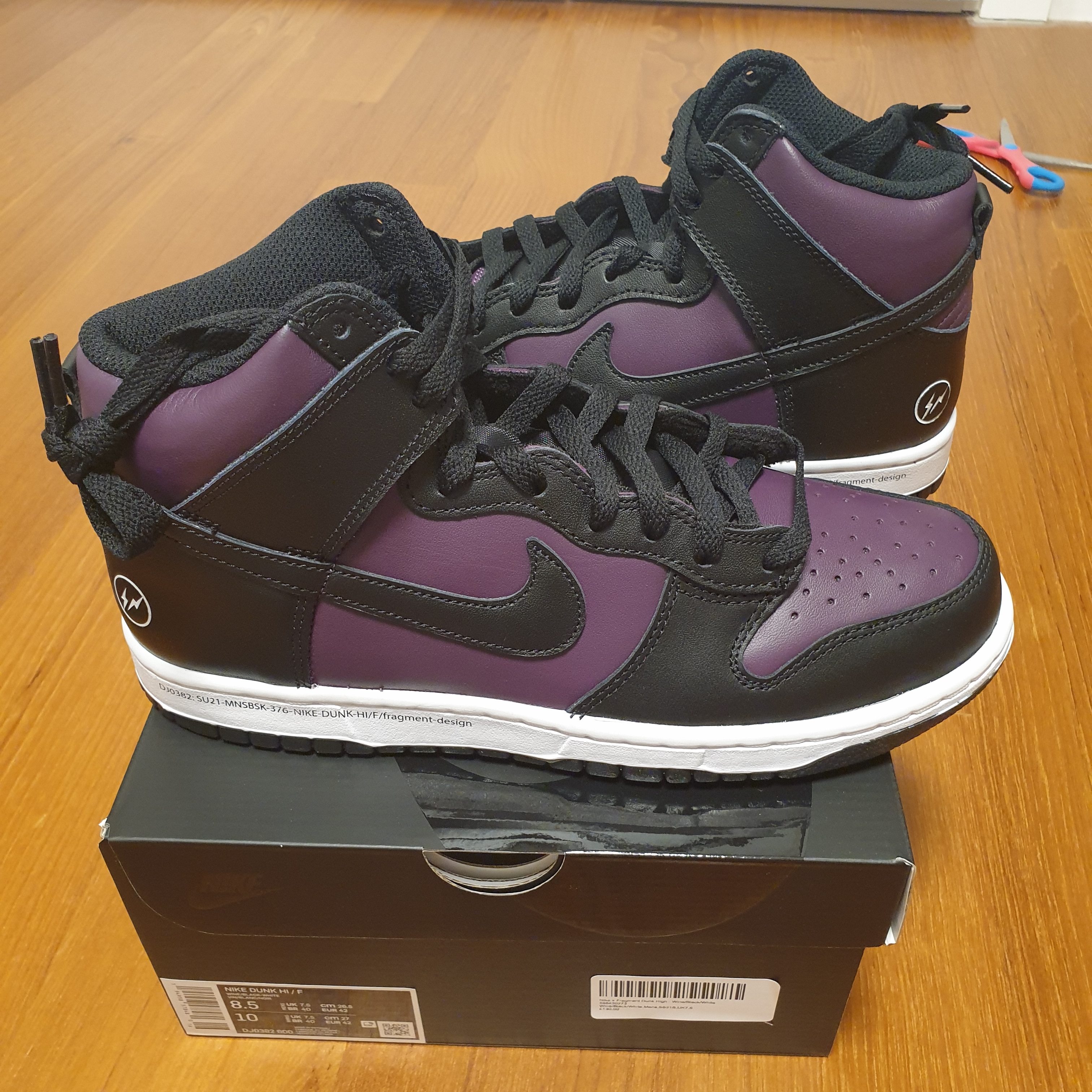 Nike x Fragment Dunk High Black 착용 스타일 - 3