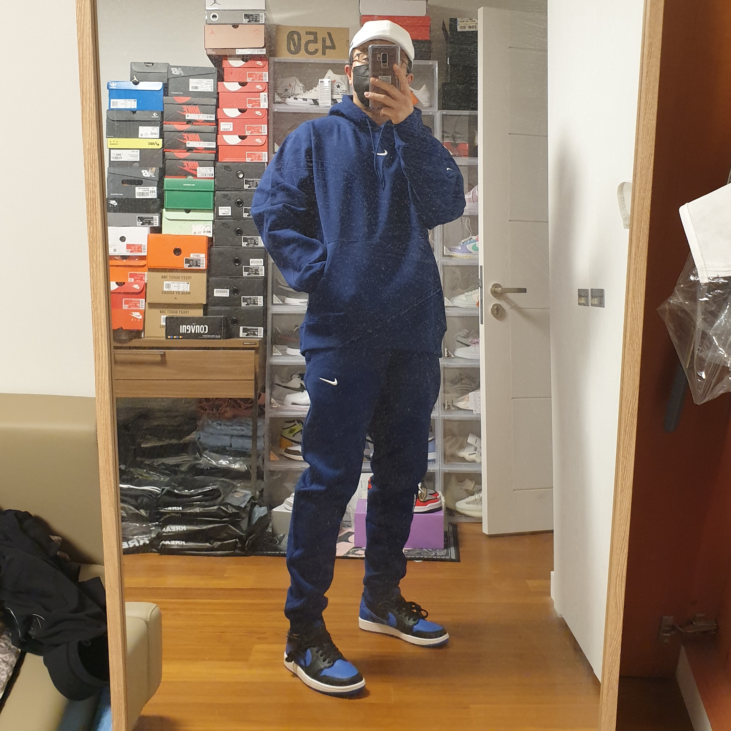 Nike x Drake Nocta Cardinal Stock Essential Hoodie Navy - US/EU, Nike x Drake Nocta Cardinal Stock Essential Fleece Pants Navy - Asia 착용 스타일 - 1