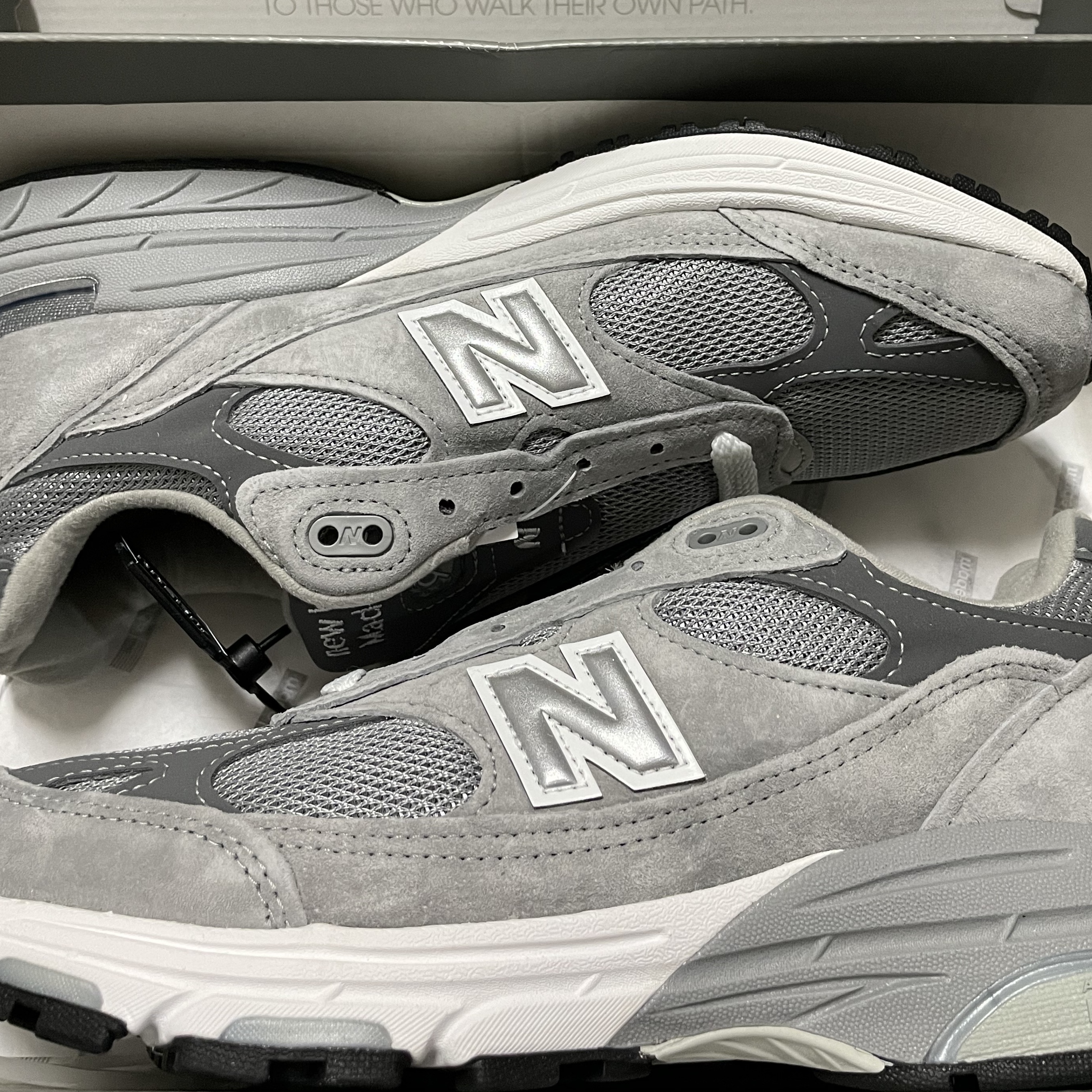 New Balance 993 Made in USA Grey - D Standard 착용 스타일 - 2