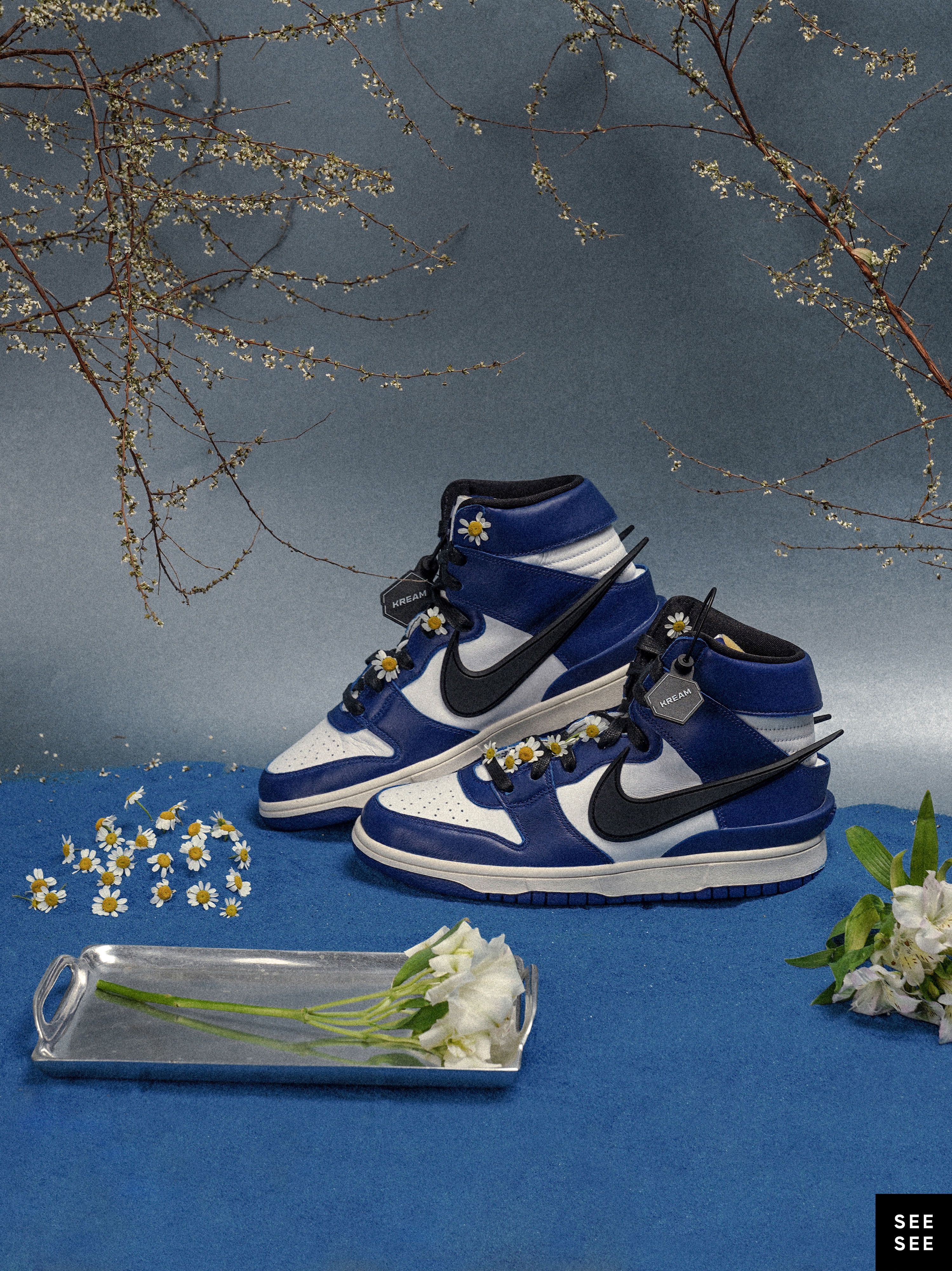 Nike x Ambush Dunk High Deep Royal Blue 착용 스타일 - 1