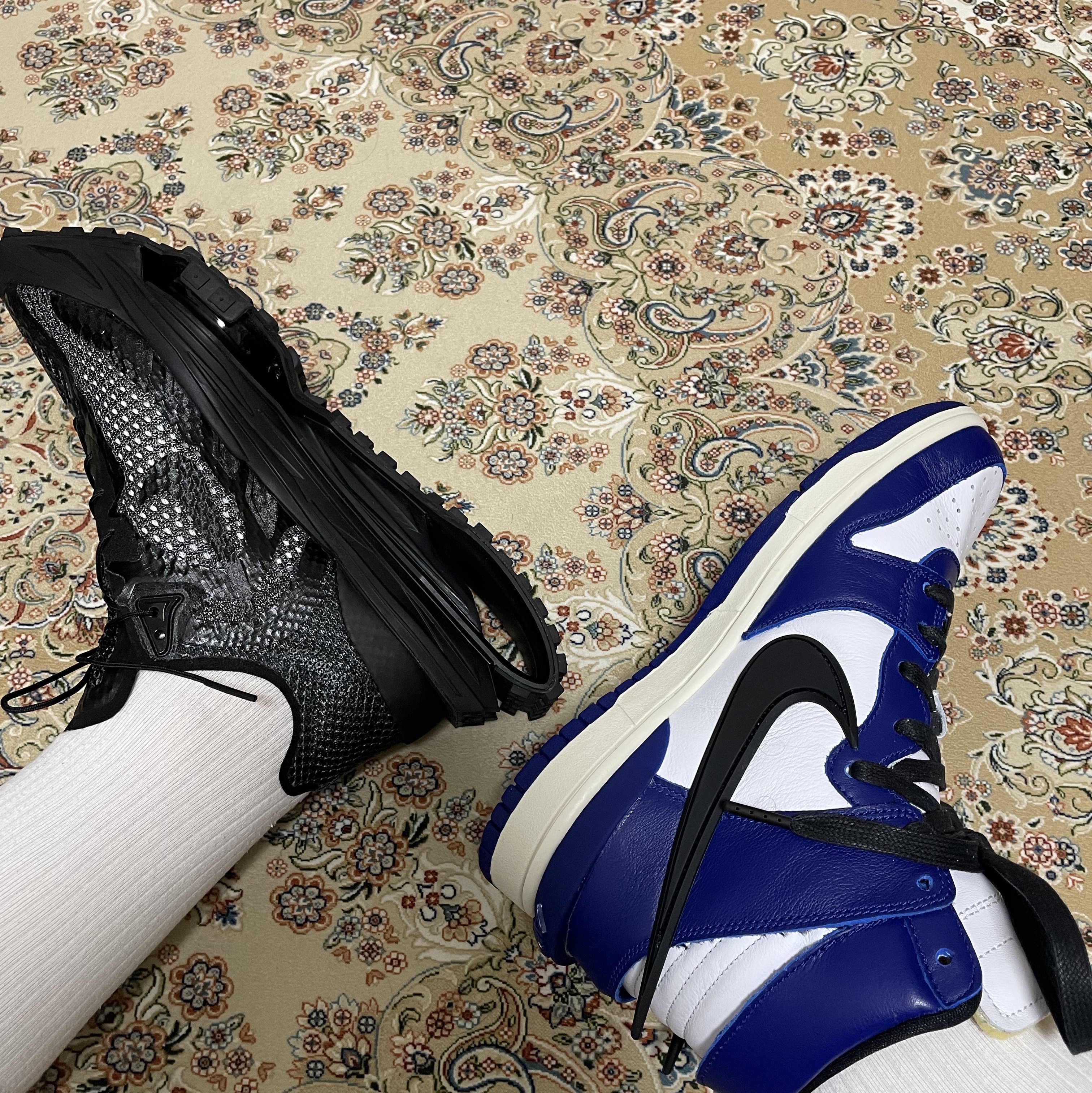 Nike x Matthew M Williams Zoom 004 Triple Black, Nike x Ambush Dunk High Deep Royal Blue 착용 스타일 - 2