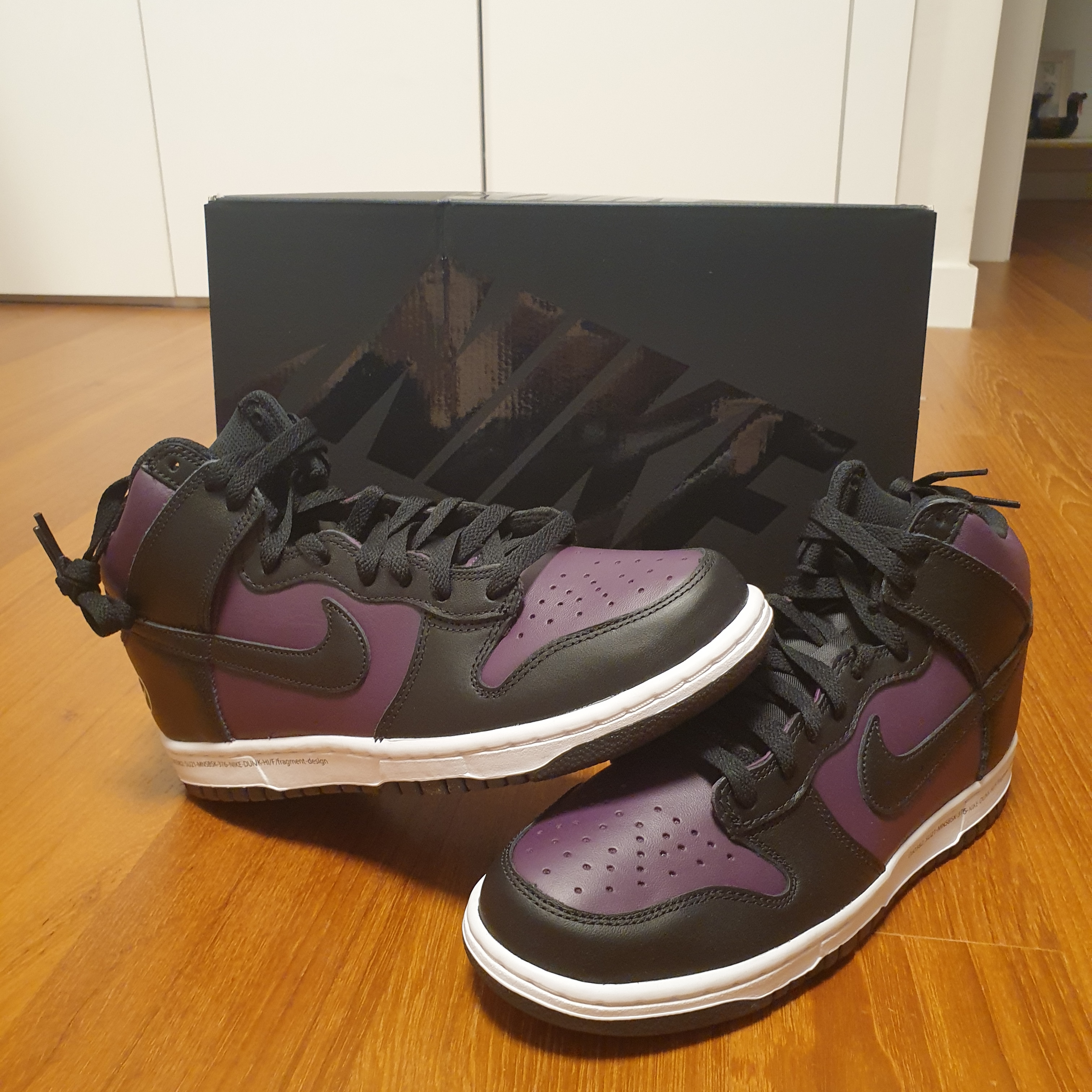 Nike x Fragment Dunk High Black 착용 스타일 - 2