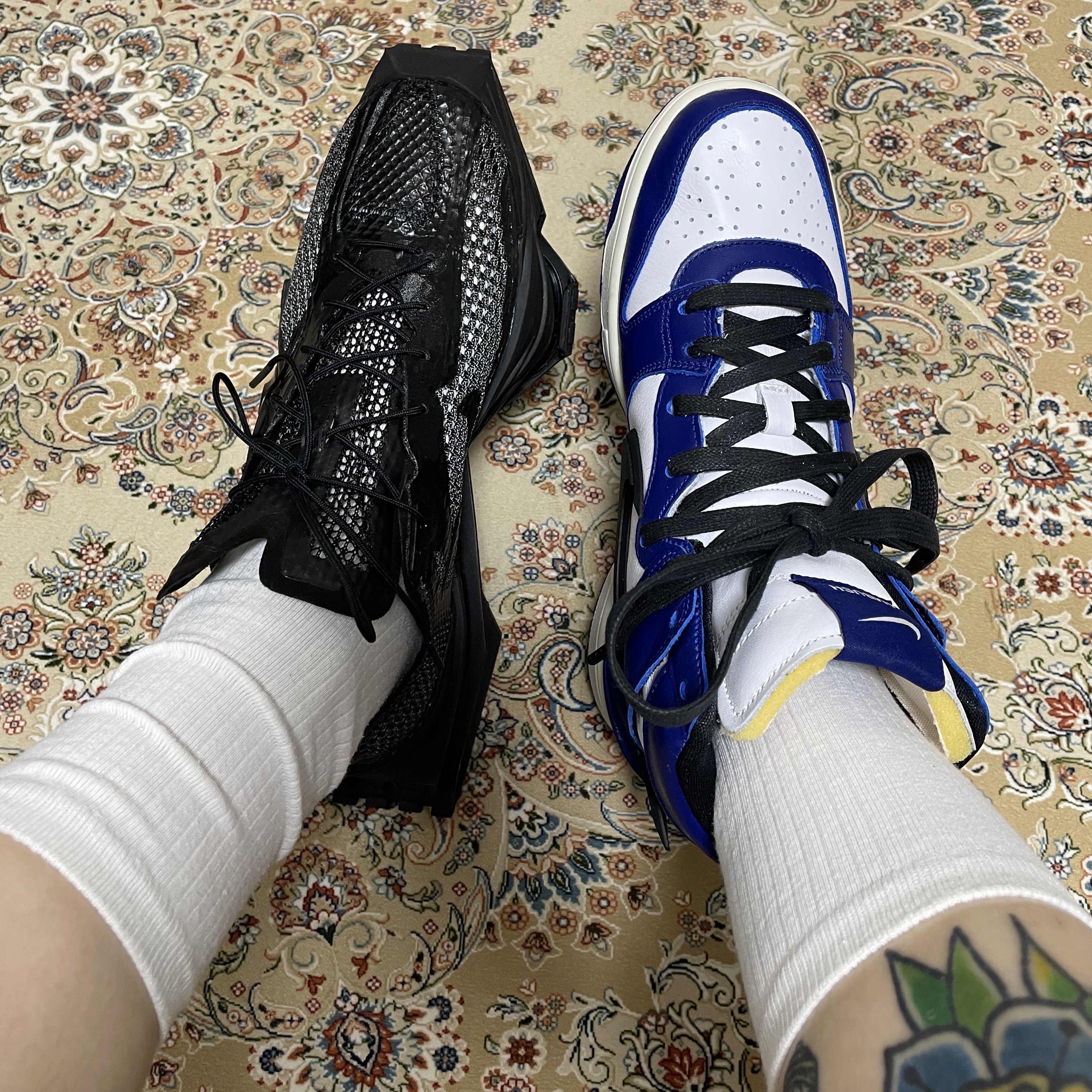 Nike x Matthew M Williams Zoom 004 Triple Black, Nike x Ambush Dunk High Deep Royal Blue 착용 스타일 - 1