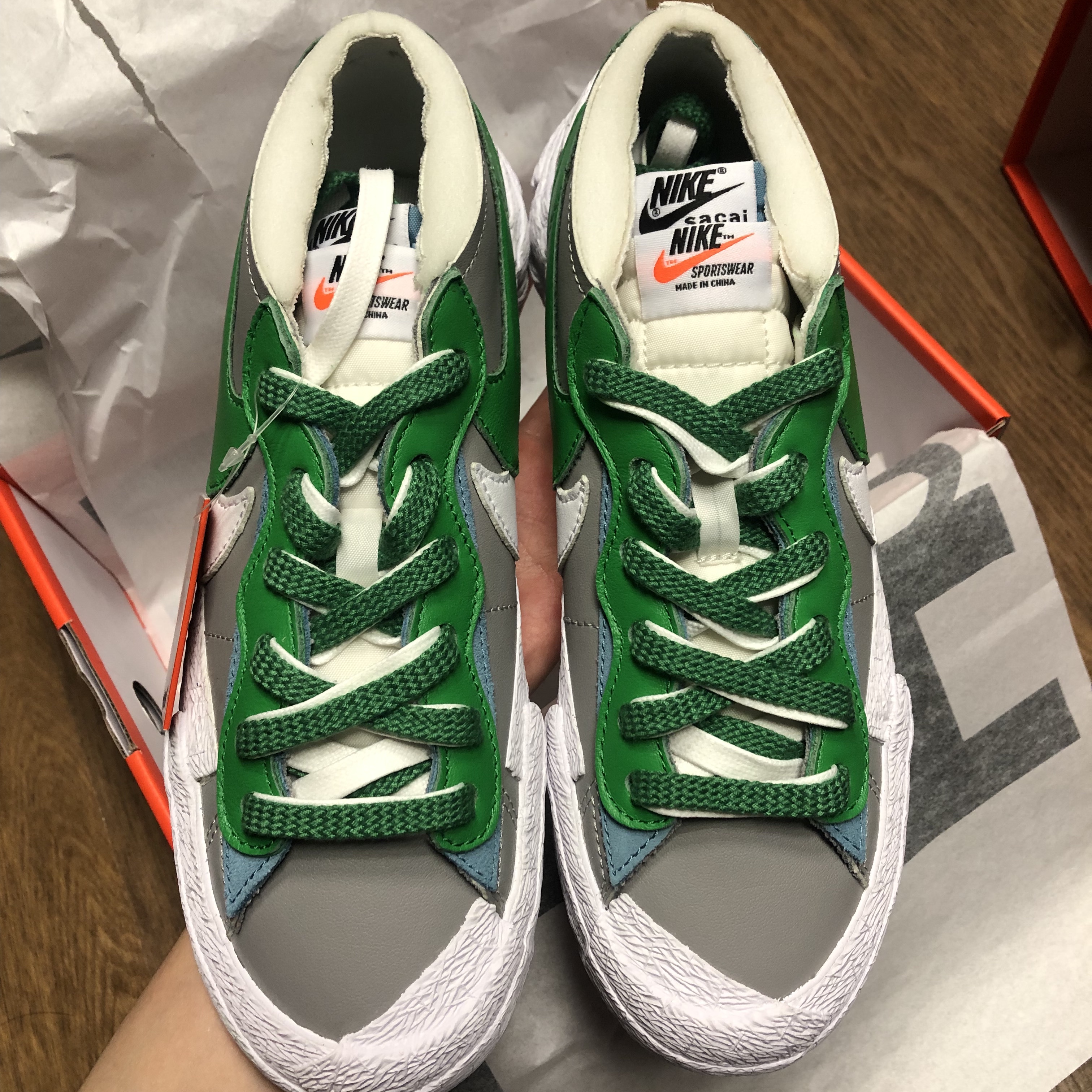 Nike x Sacai Blazer Low Classic Green 착용 스타일 - 1
