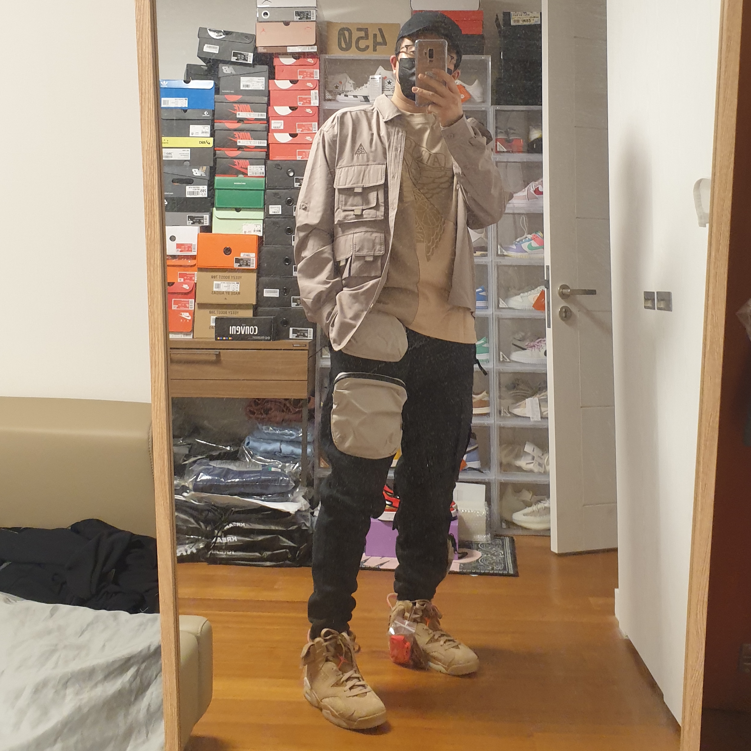 Nike x Drake Nocta NRG AU L91 Cap, Jordan 6 x Travis Scott Retro SP British Khaki 착용 스타일 - 5