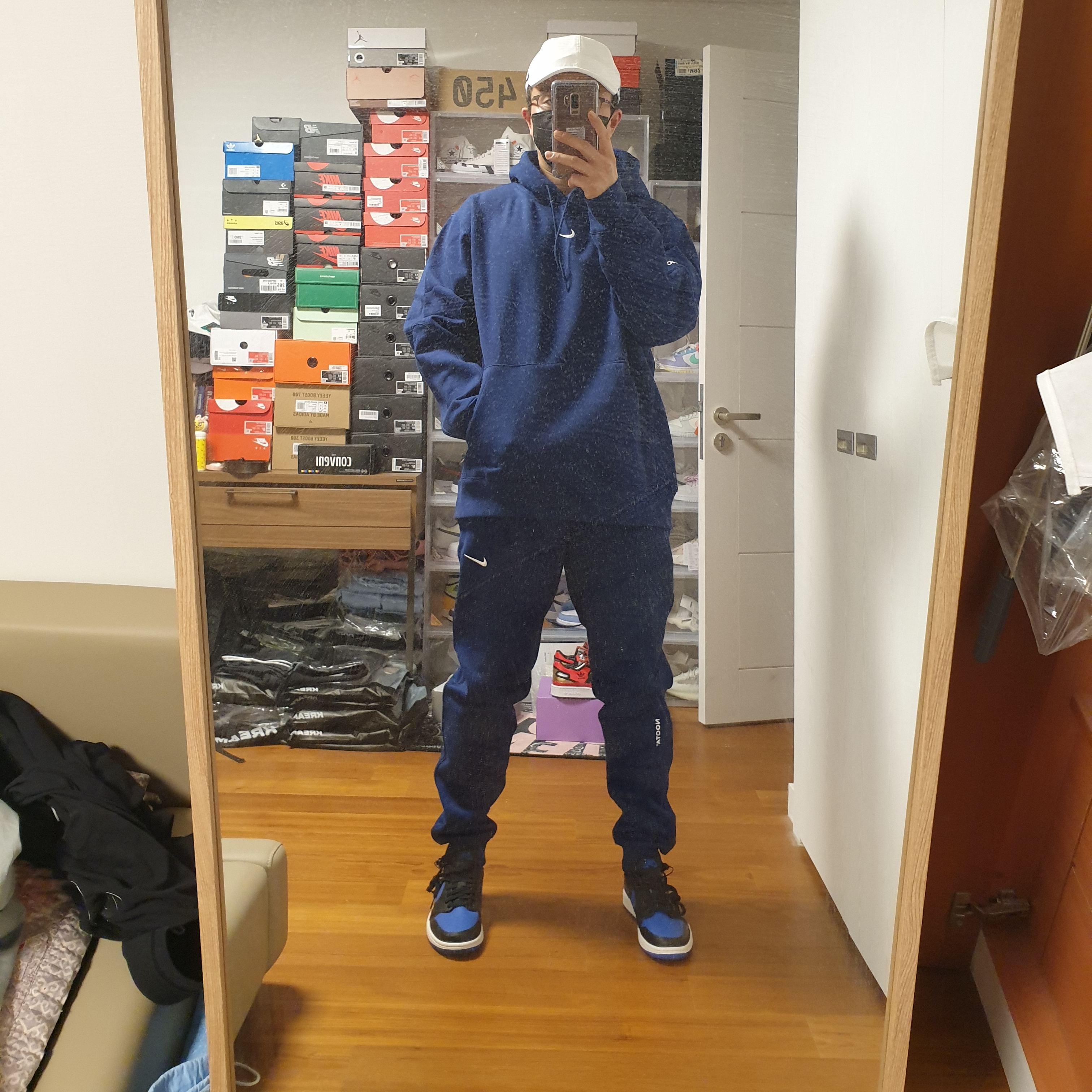 Nike x Drake Nocta Cardinal Stock Essential Hoodie Navy - US/EU, Nike x Drake Nocta Cardinal Stock Essential Fleece Pants Navy - Asia 착용 스타일 - 2