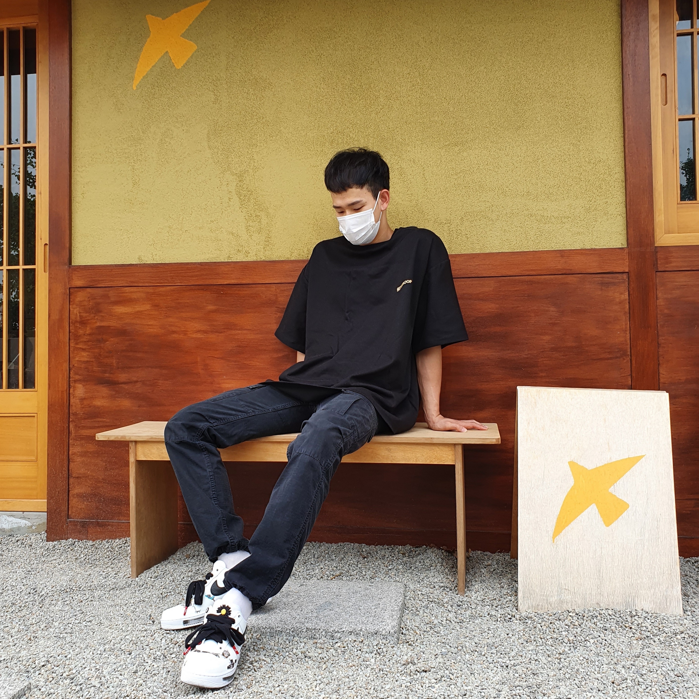 Nike x Peaceminusone Air Force 1 Low Para-Noise 2.0 착용 스타일