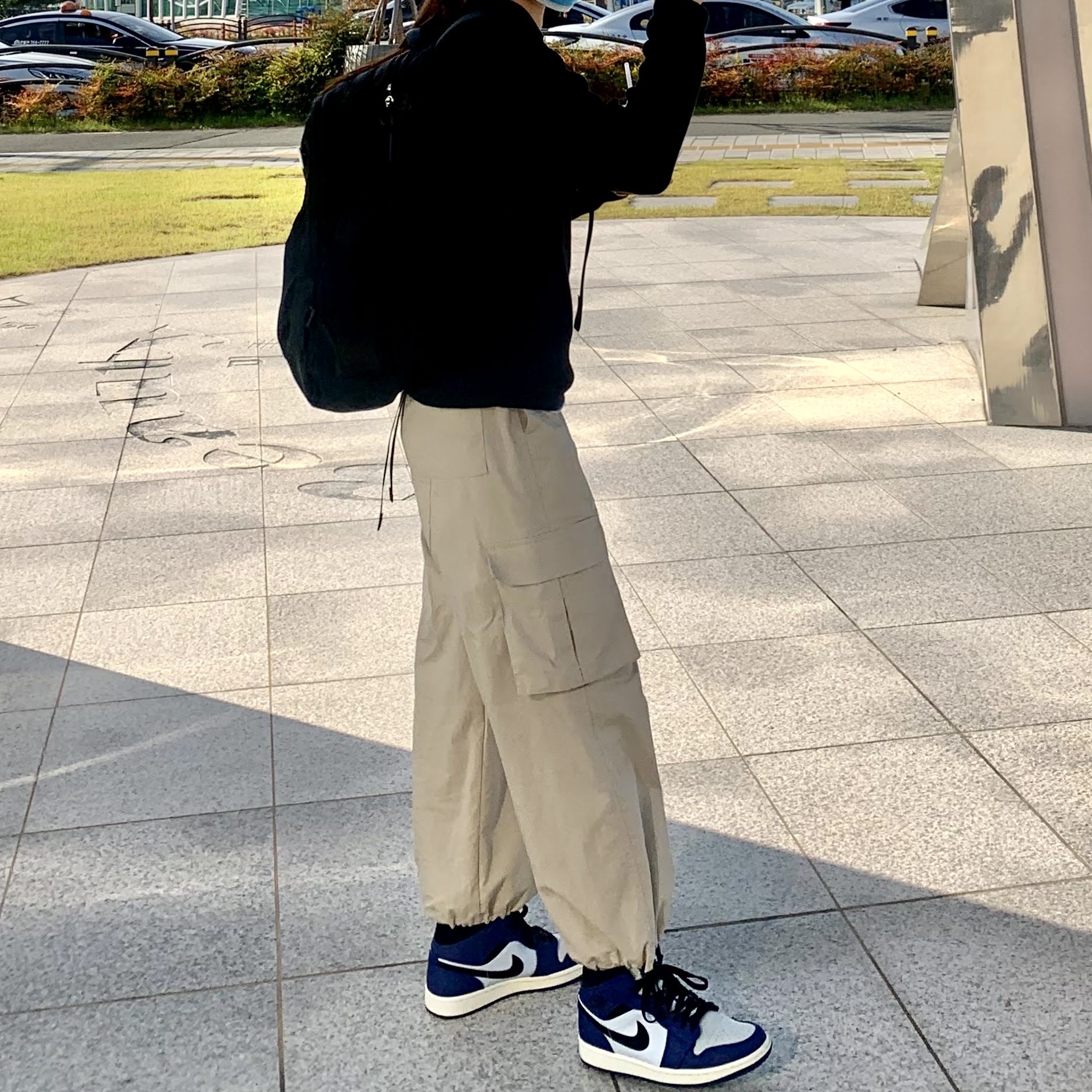 Jordan 1 Mid Deep Royal Blue Black 착용 스타일