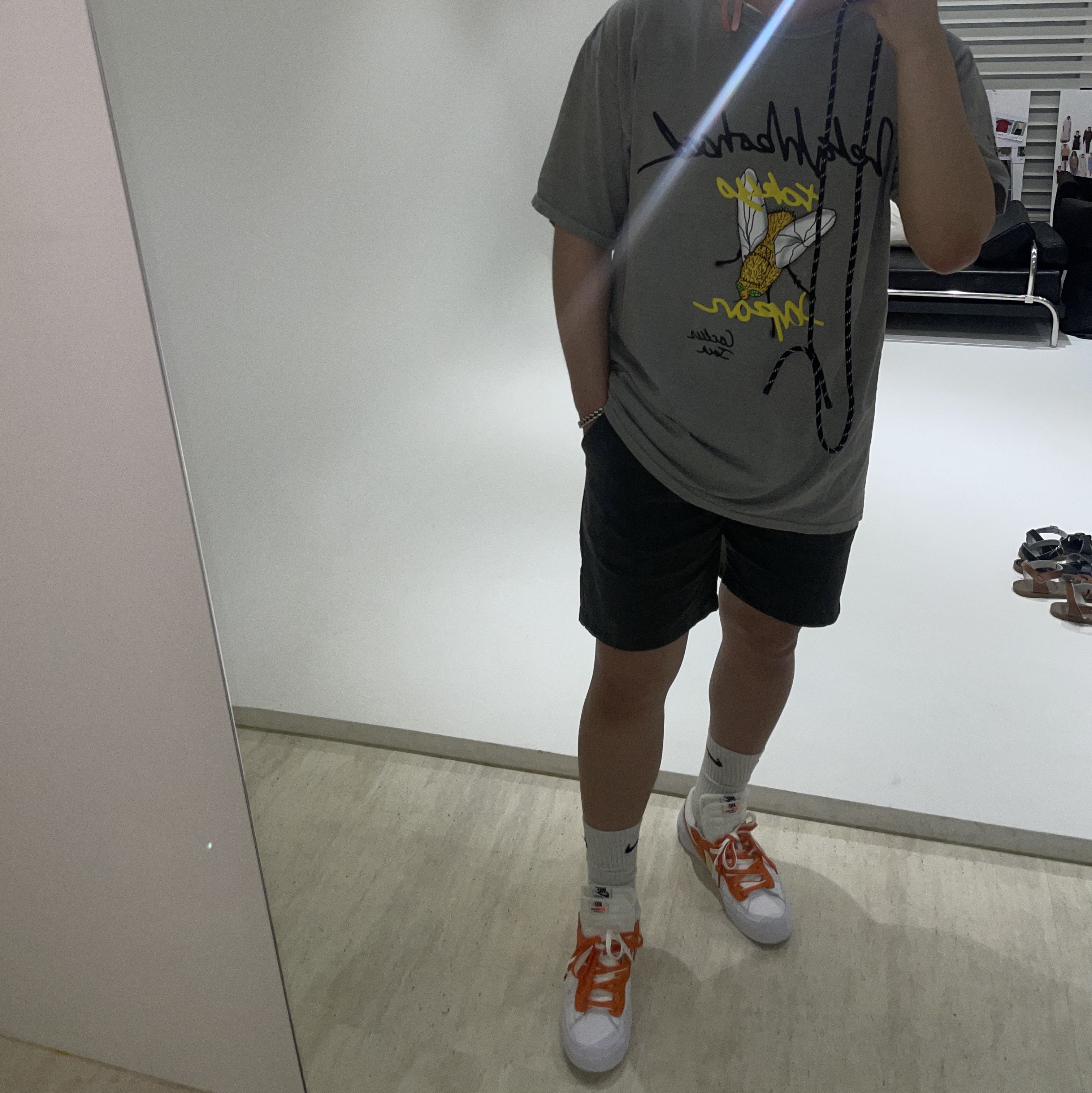 Nike x Sacai Blazer Low Magma Orange 착용 스타일
