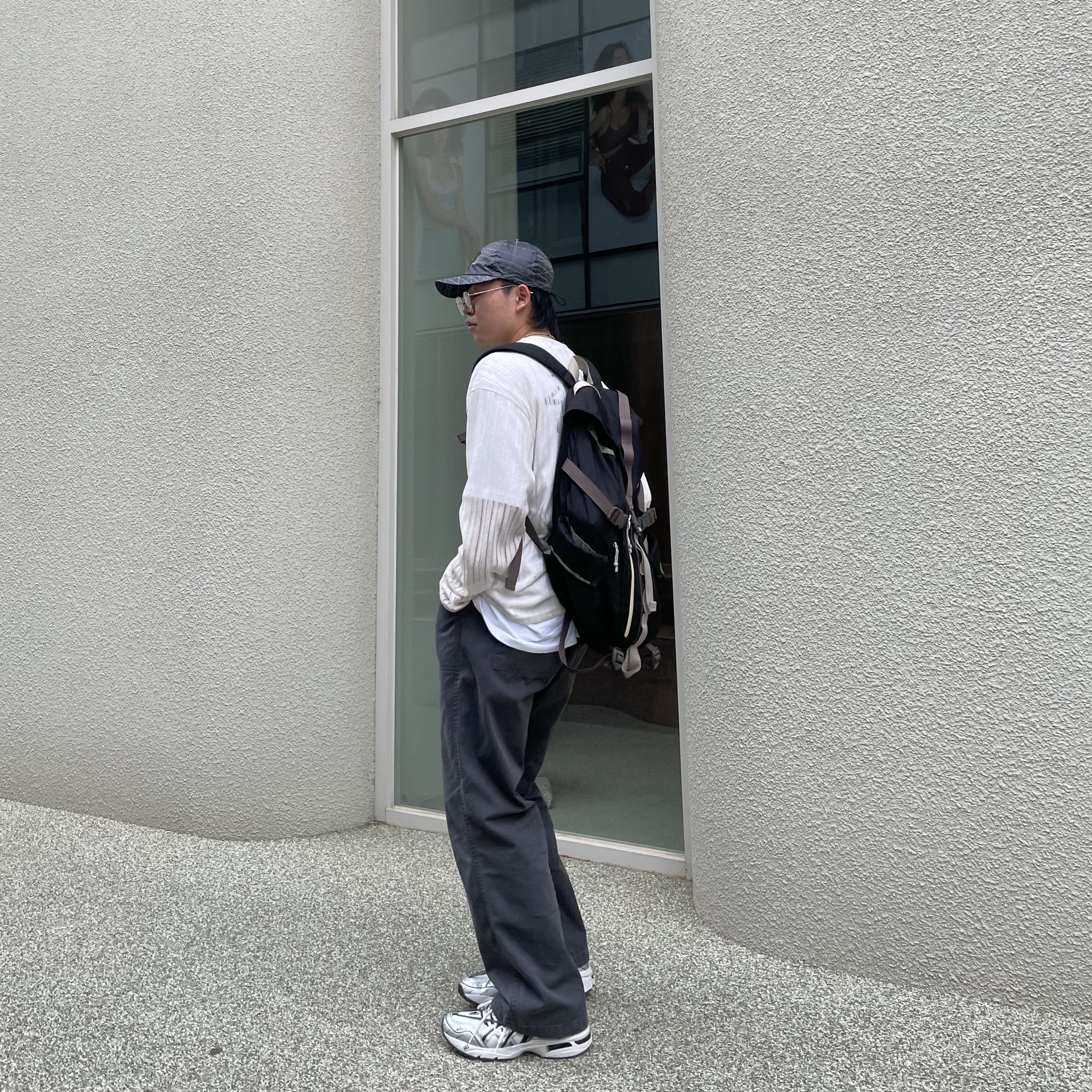 Asics x Andersson Bell Gel-1090 Glacier Grey Silver, Stussy Reflection T-Shirt White 착용 스타일 - 1