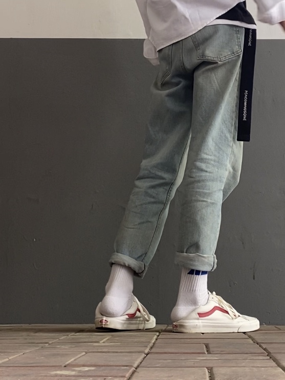 Vans Style 36 Marshmallow Racing Red 착용 스타일 - 2