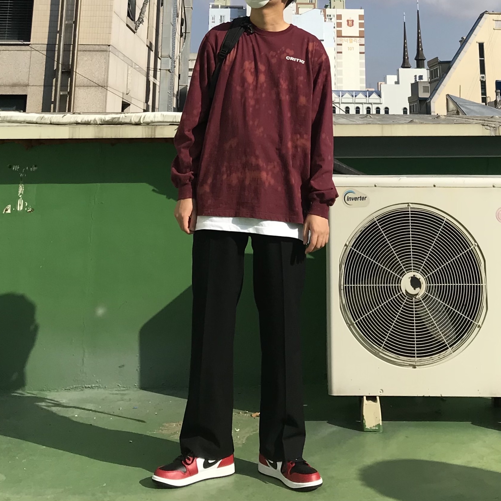 Jordan 1 Mid Chicago Black Toe 착용 스타일