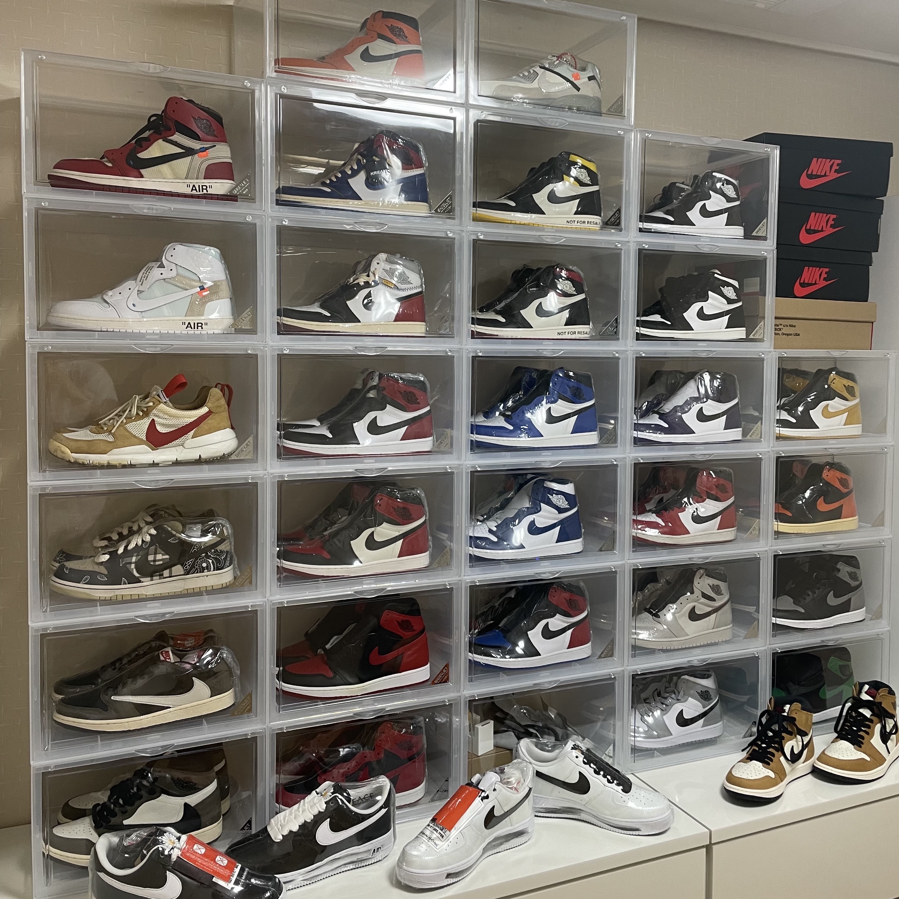 Jordan 1 x Off-White Retro High Chicago The Ten, Nike x Off-White Air Max 90 The Ten 착용 스타일
