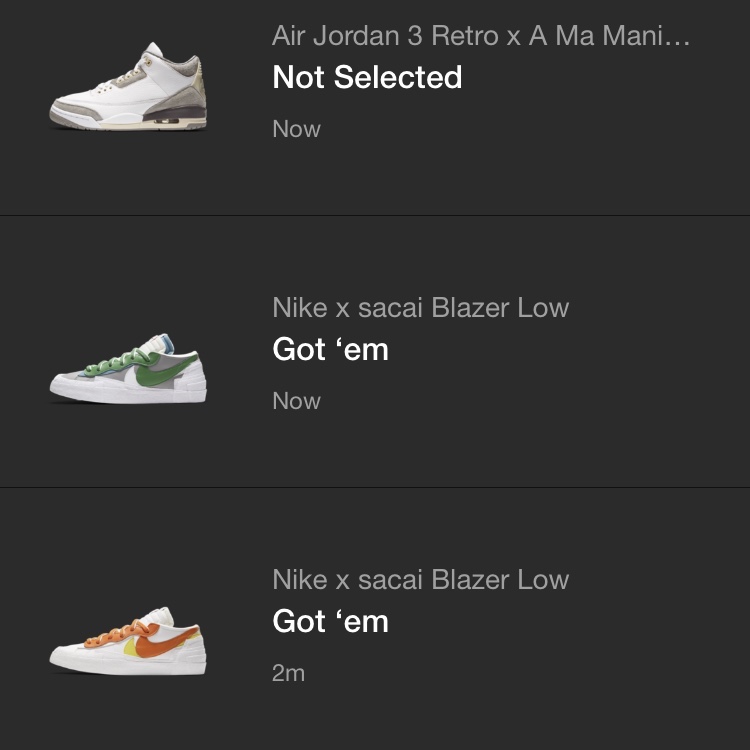 Nike x Sacai Blazer Low Magma Orange, Nike x Sacai Blazer Low Classic Green 착용 스타일