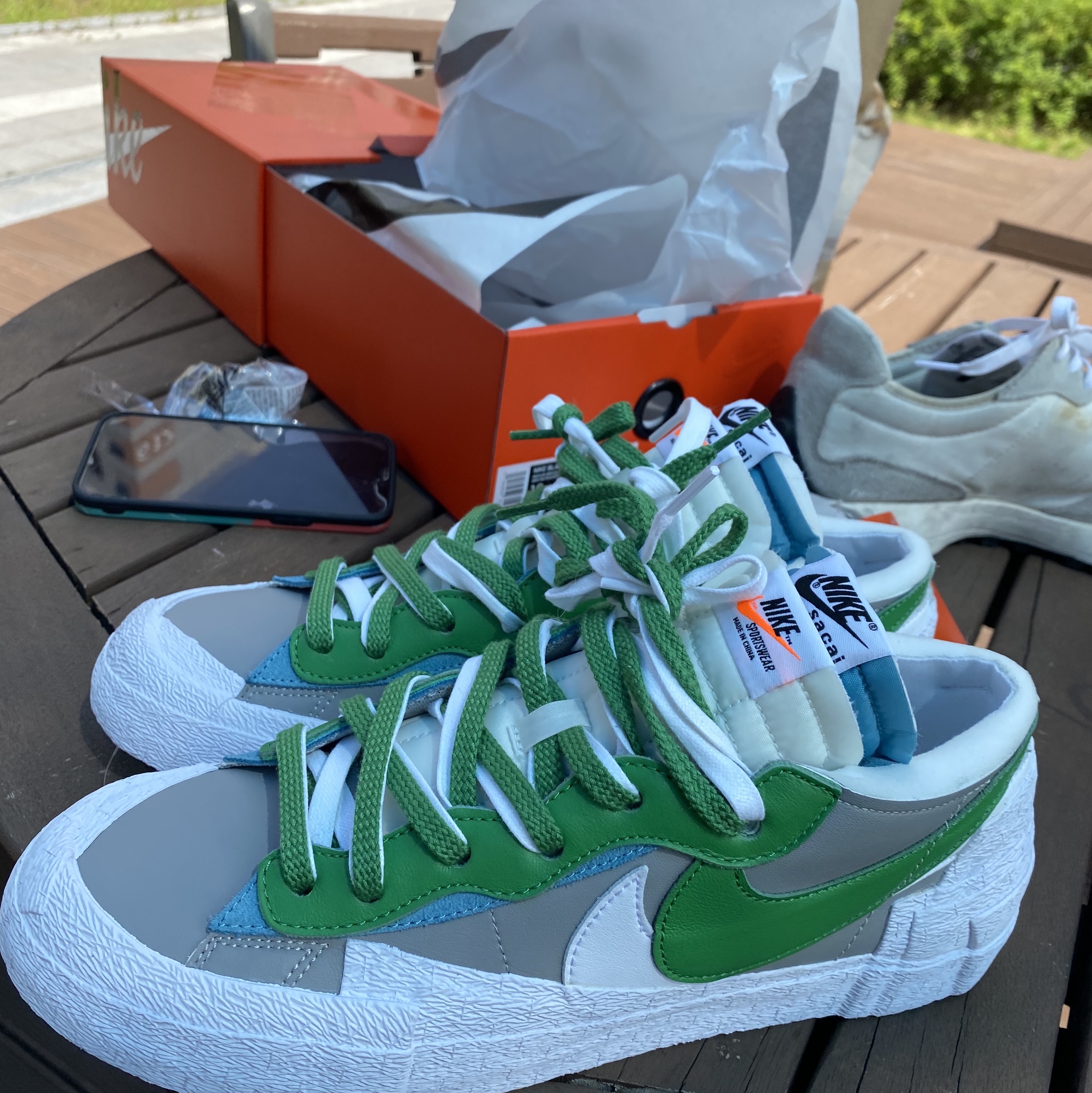 Nike x Sacai Blazer Low Classic Green 착용 스타일