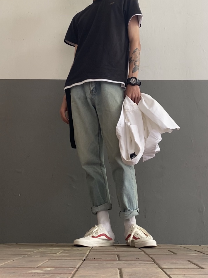 Vans Style 36 Marshmallow Racing Red 착용 스타일 - 1