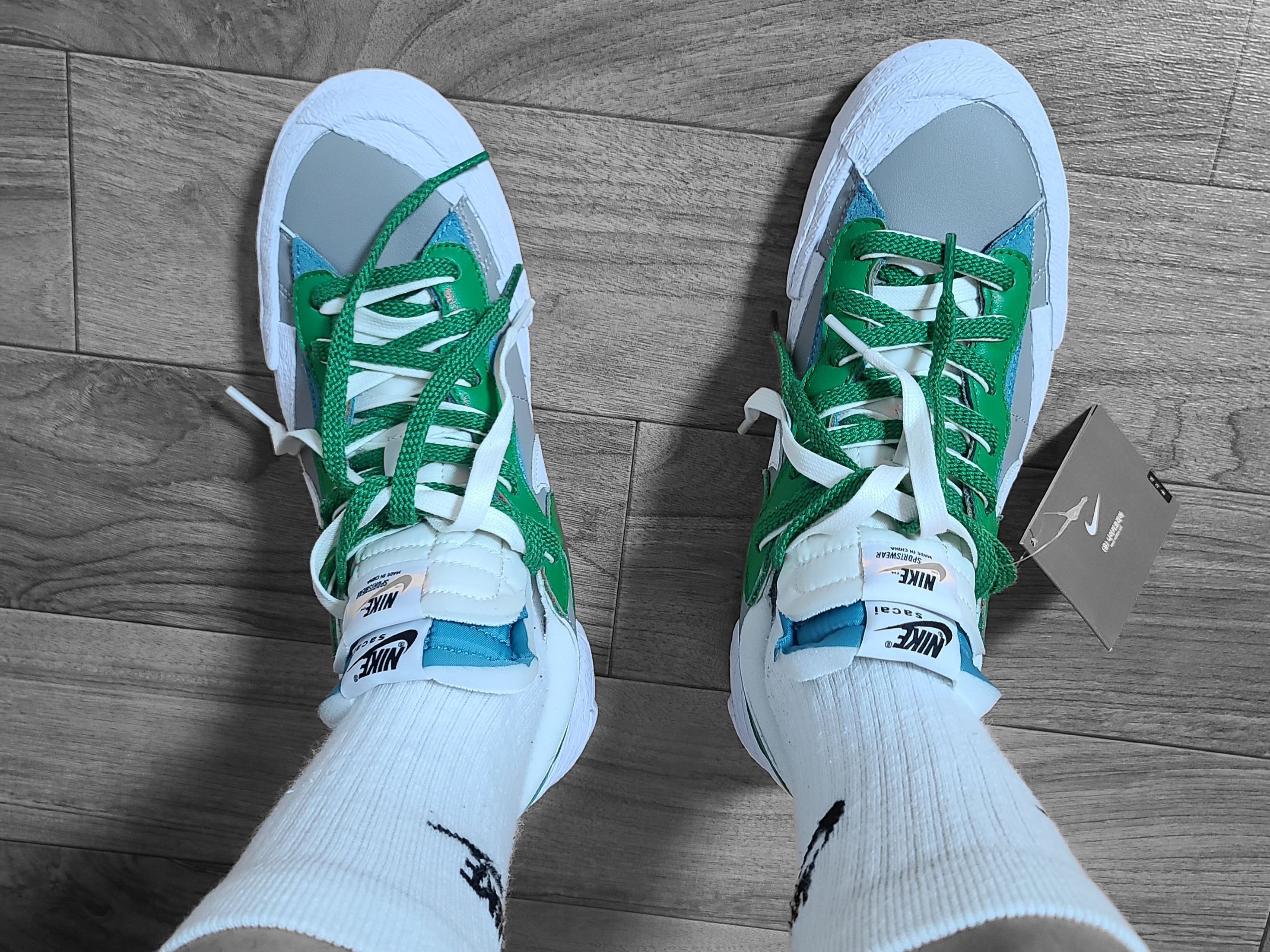 Nike x Sacai Blazer Low Classic Green 착용 스타일 - 1