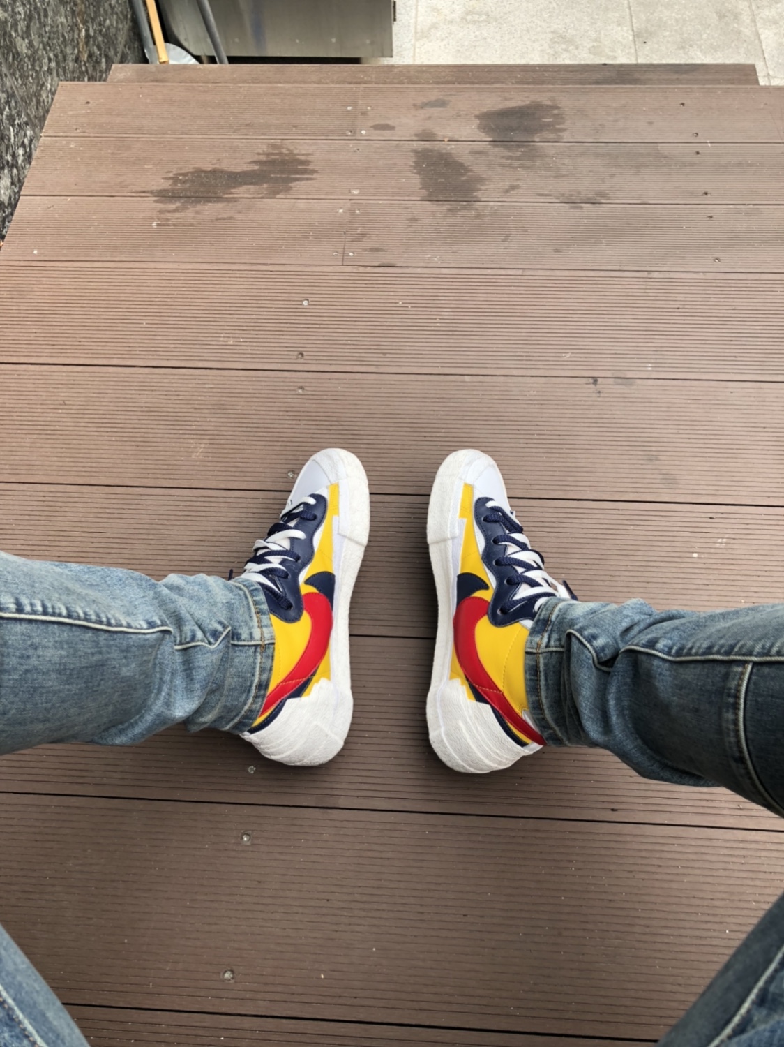 Nike x Sacai Blazer Mid Snow Beach 착용 스타일