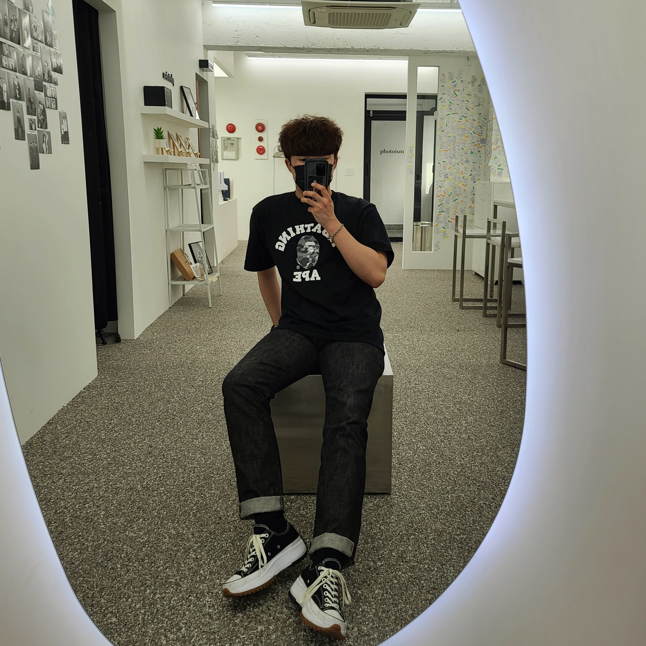 Converse Run Star Hike Low Black 착용 스타일