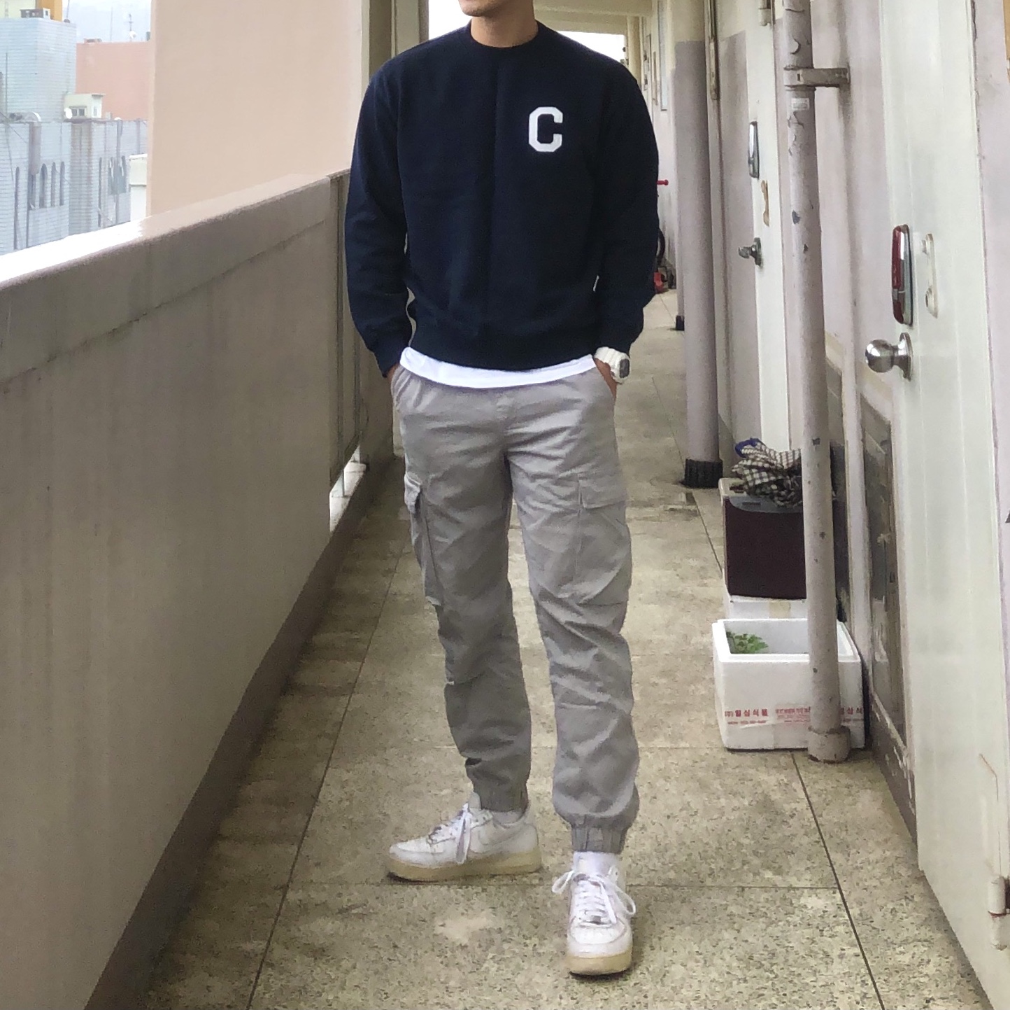 Nike Air Force 1 '07 Low White 착용 스타일