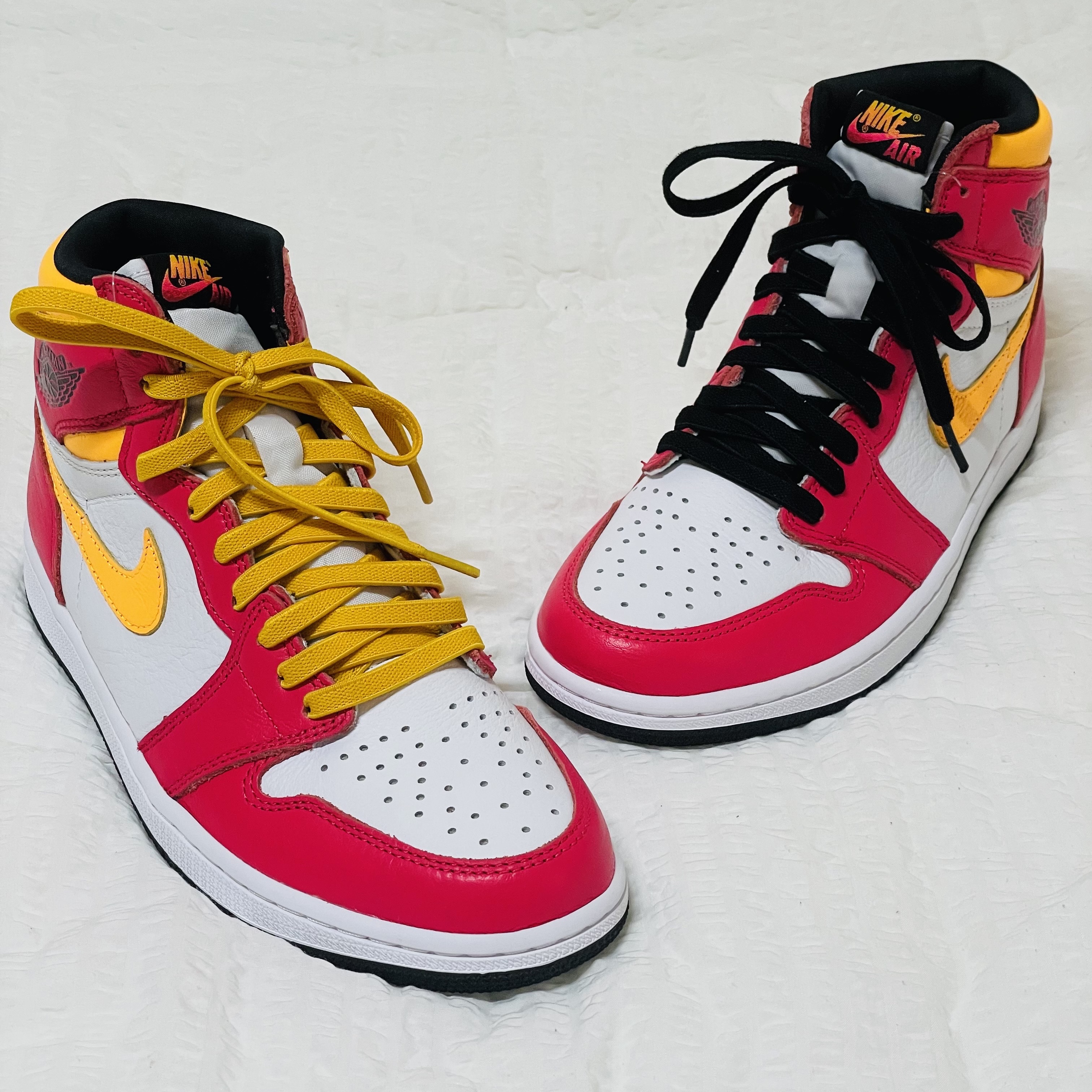 Jordan 1 Retro High OG Light Fusion Red 착용 스타일
