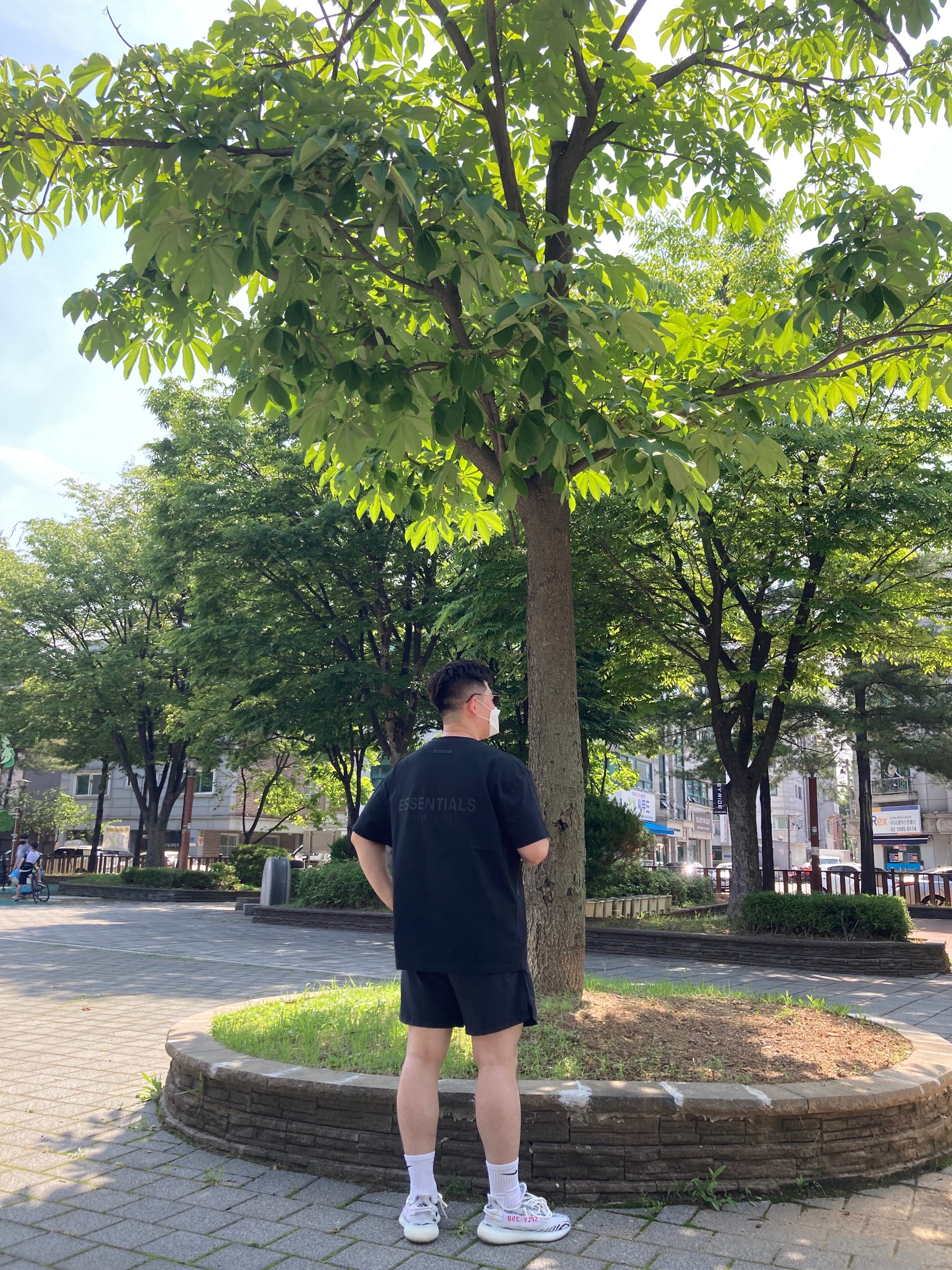 Adidas Yeezy Boost 350 V2 Zebra 2017/2019/2020, Essentials T-Shirt Black - 21SS 착용 스타일 - 2