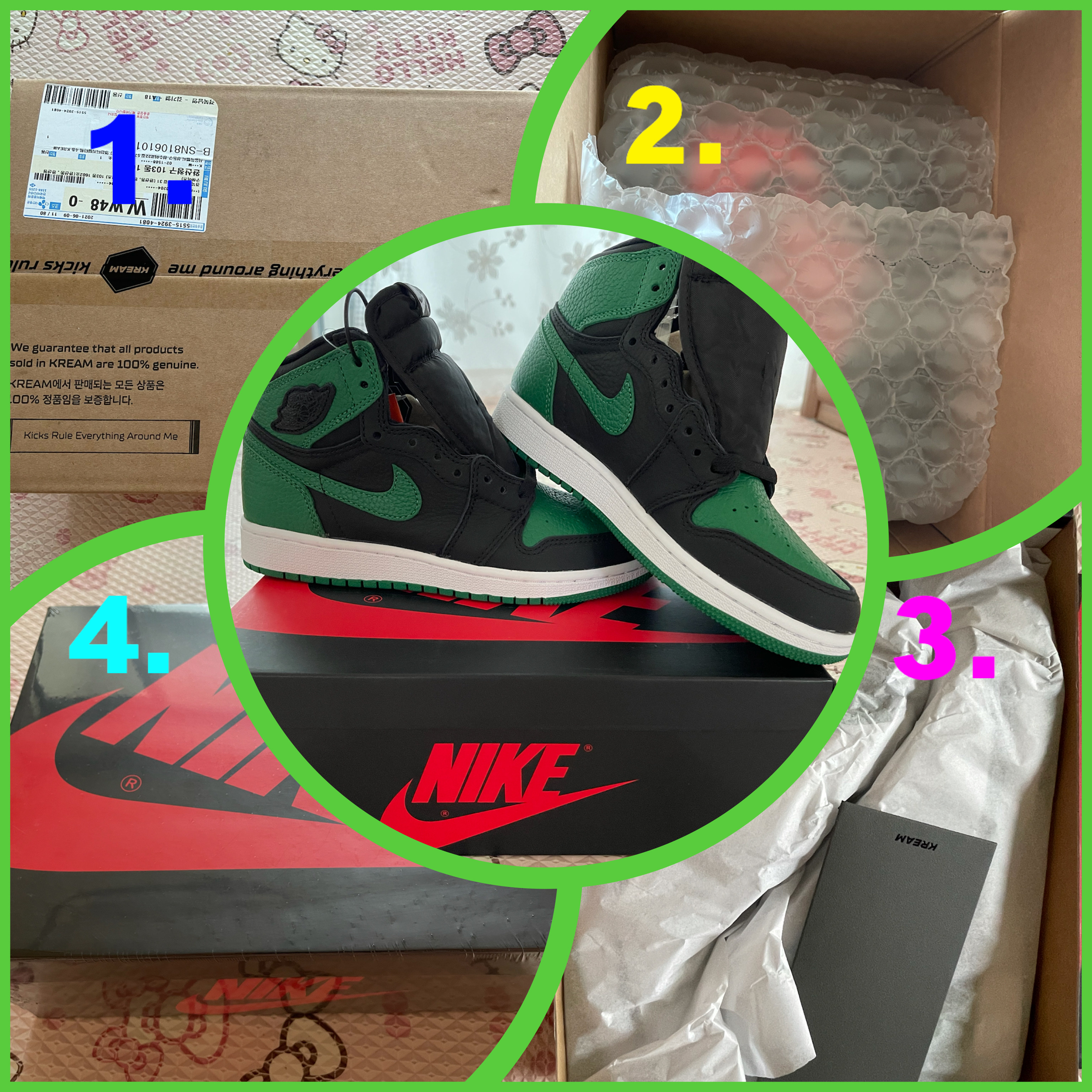 (GS) Jordan 1 Retro High OG Pine Green Black 착용 스타일