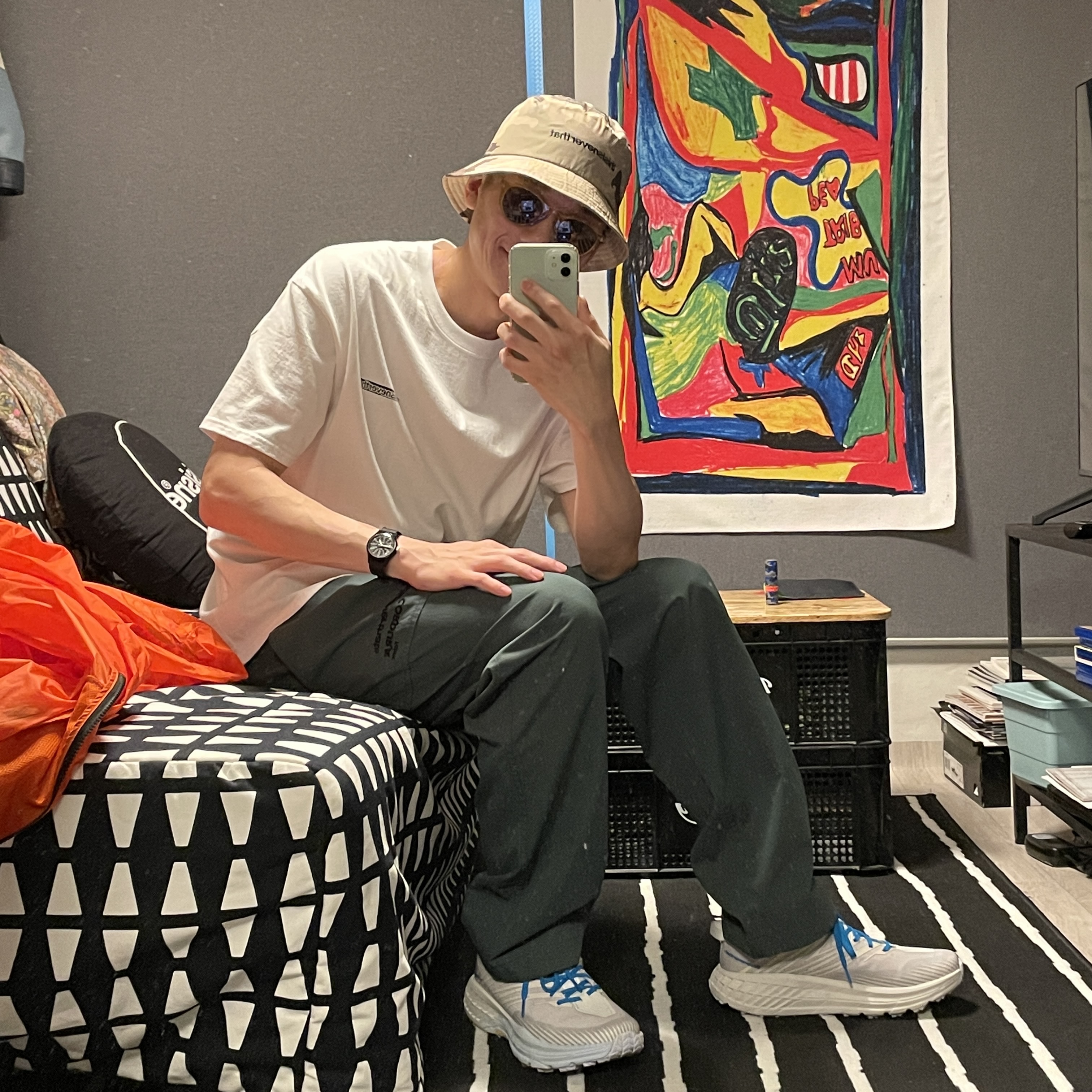 Hoka x Thisisneverthat Speedgoat 4 Marshmallow 착용 스타일
