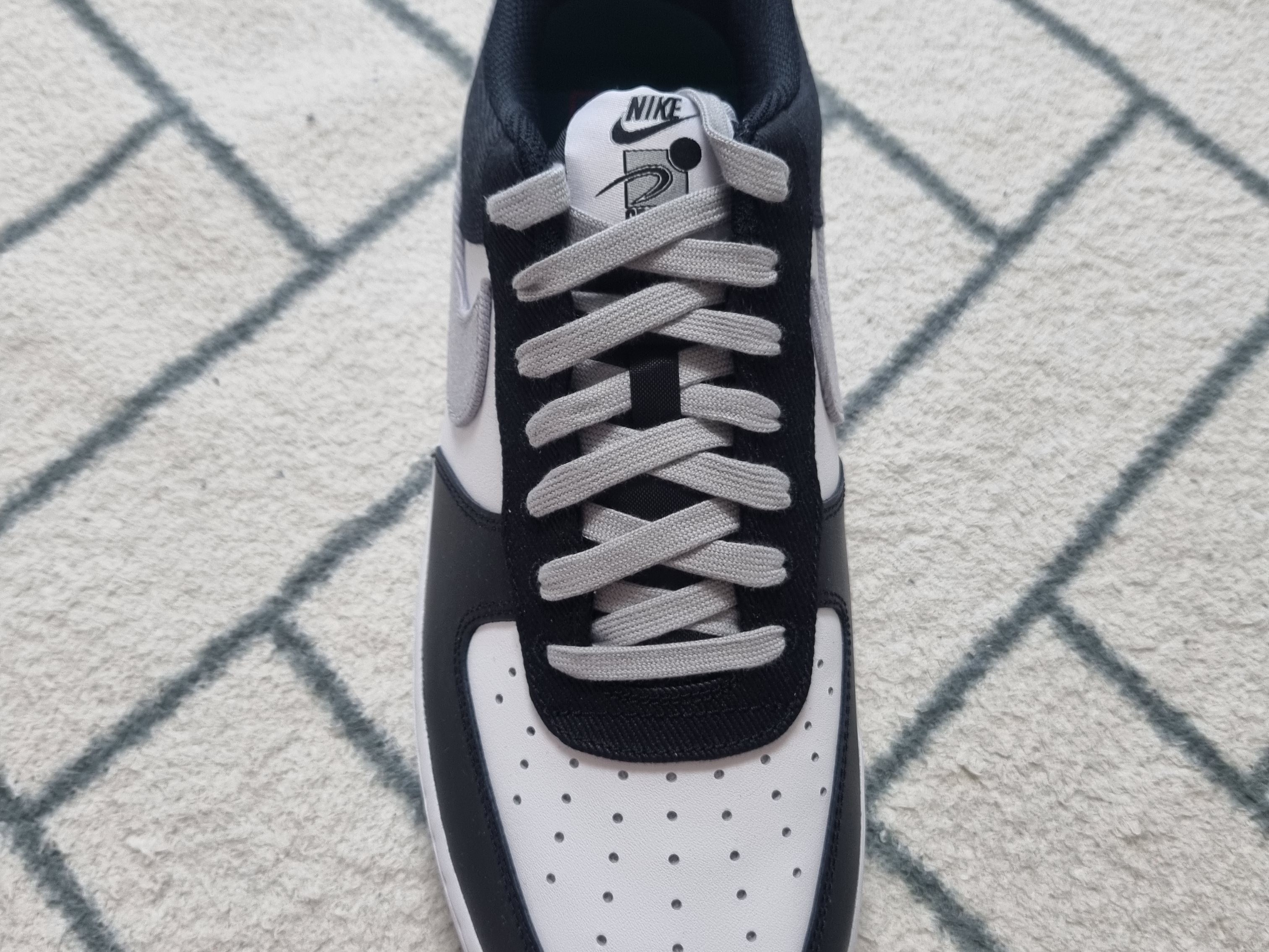 Nike Air Force 1 '07 LV8 EMB Black Silver 착용 스타일 - 1