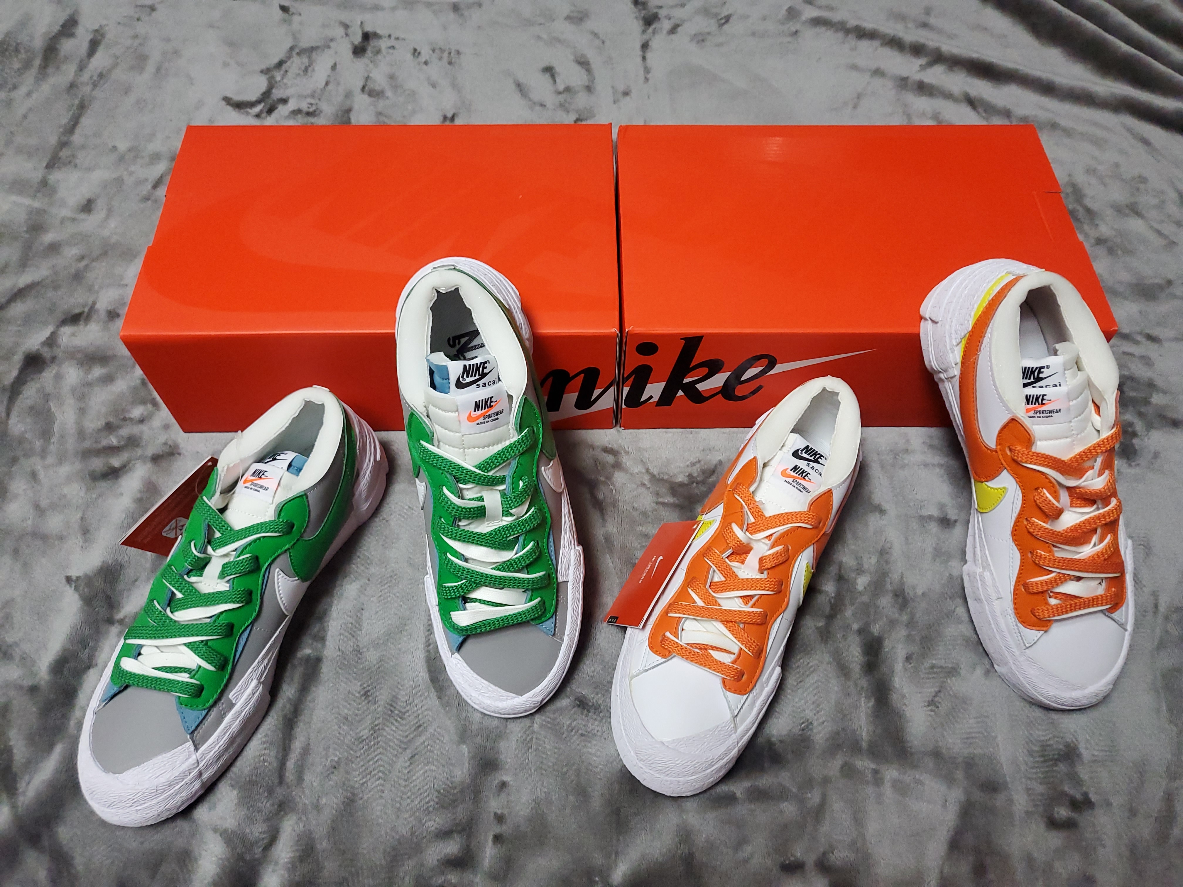 Nike x Sacai Blazer Low Classic Green, Nike x Sacai Blazer Low Magma Orange 착용 스타일 - 5